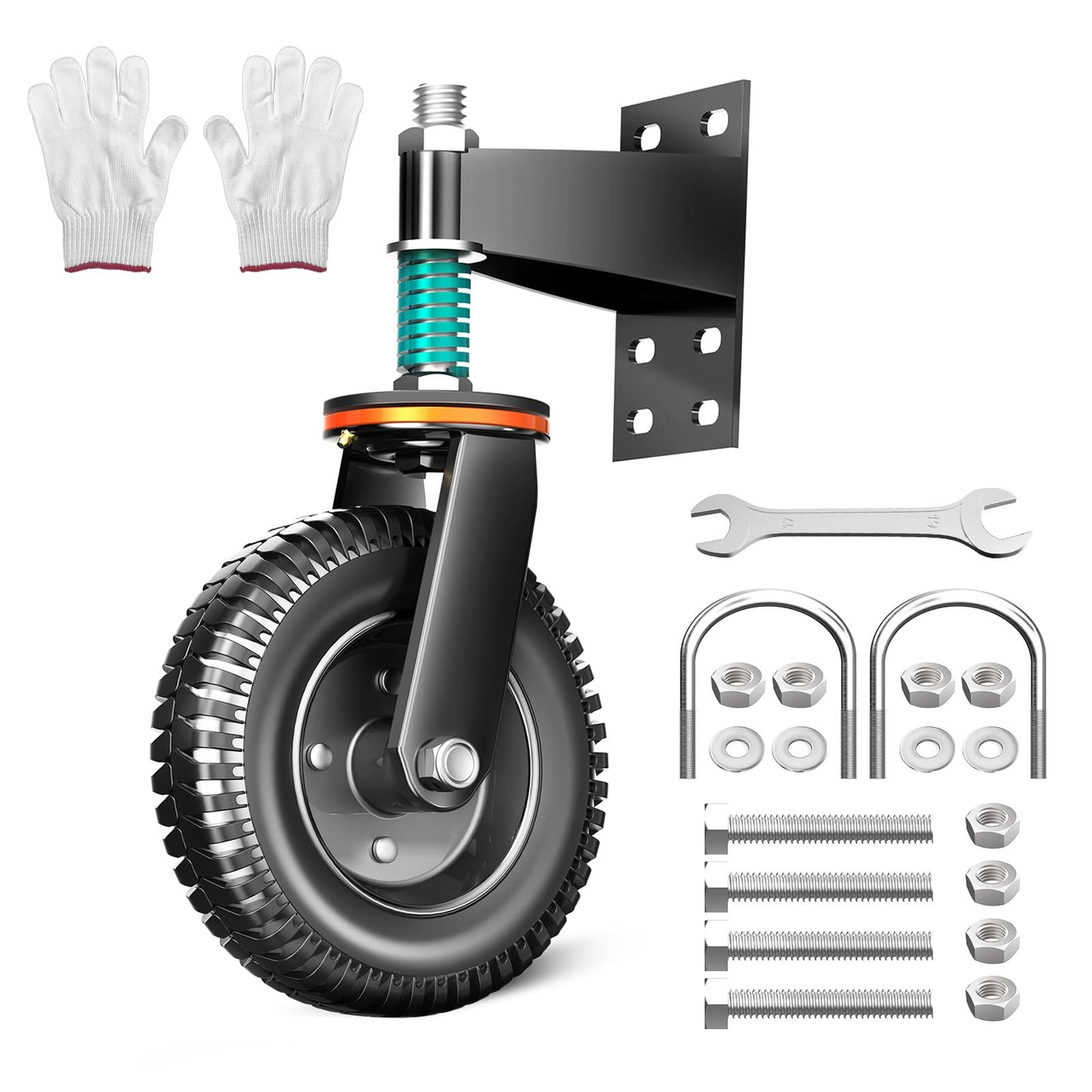 FVCLBZ 6inch Heavy Duty Gate Caster, 2 Pack gate Wheels for Wooden gate, Swivel Caster Wheels for Wooden Gate and Fence 700LBS Capacity