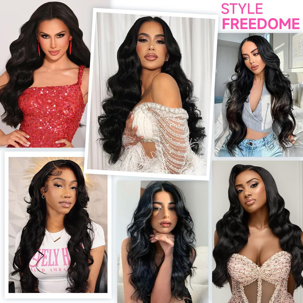 YUNXING 30 Inch 13x6 Body Wave Lace Front Wigs Human Hair Pre Plucked 200% Density HD Lace Frontal Wigs Human Hair For Women 10A Body Wave Glueless Wigs Human Hair With Baby Hair