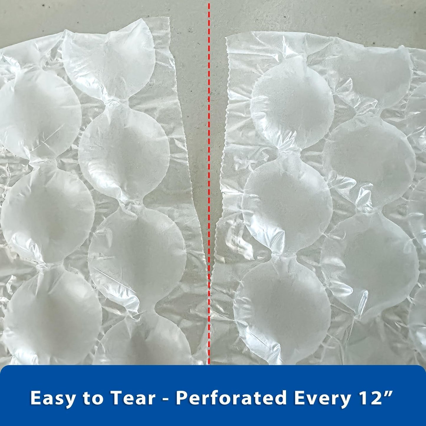 4 Rolls of 984 FT x 1/2" x 12" Wide Bubbles Roll Film - Perforated Every 12" | Large Bubble Air Pillow Wrapping | Clear Packaging Wrap Protection for Packing Moving Shipping Storage - 3,936 FT Total