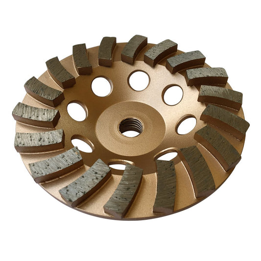 5" Diamond Grinding Wheels for Concrete or Masonry, 18 Turbo Segments, #30/40 Grit, Medium Bond, 5/8"-11 Arbor