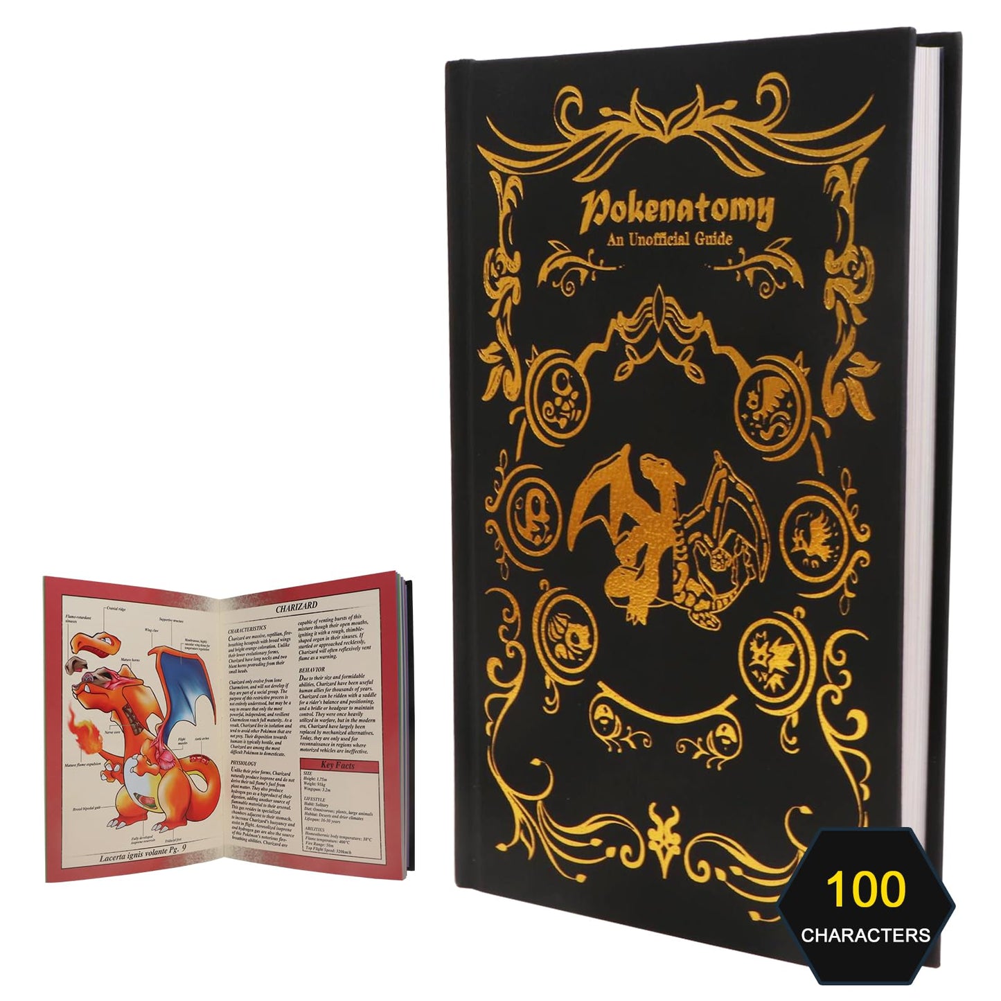 Pokenatomy Guide Book Desk Calendars - The Ultimate Pokenatomy Biology Study Companion, HD Printing, 200 Pages Covering 100 Classic Characters, Educational Birthday Gifts for Fans Kids Adults