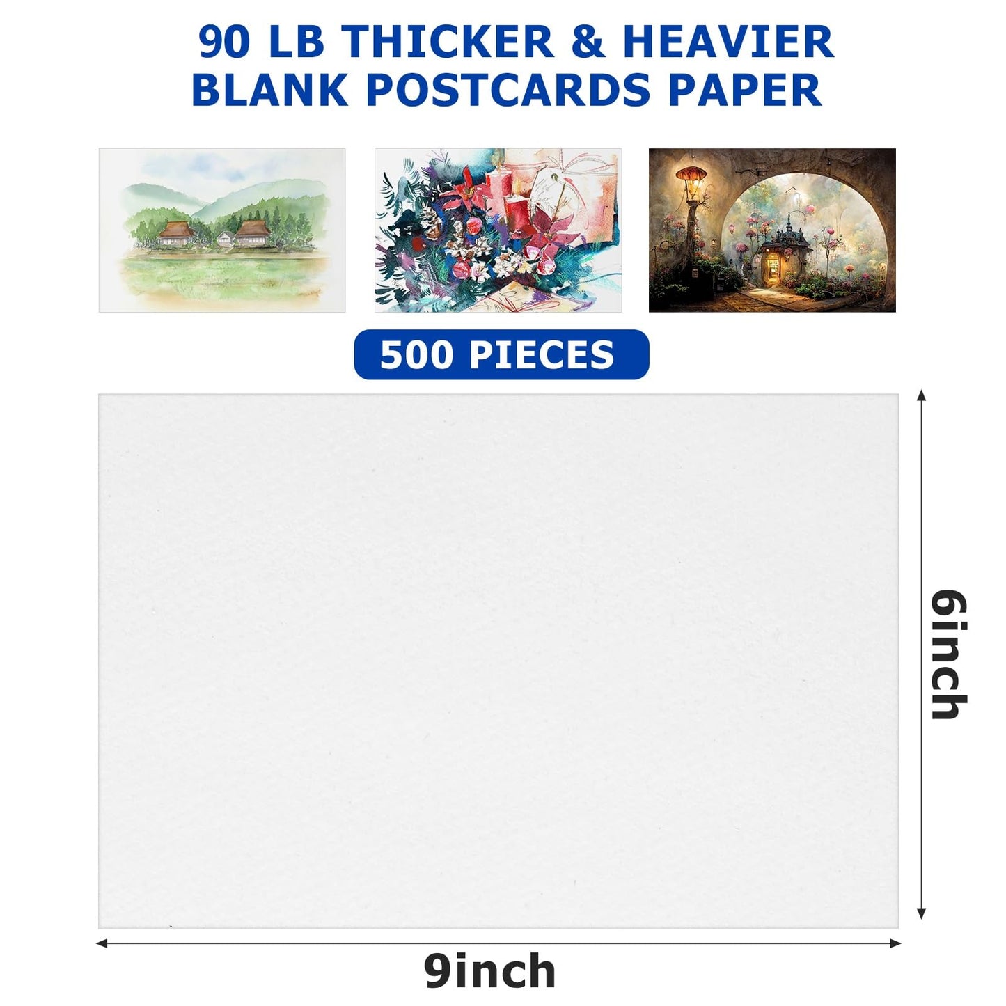 Sabary 500 Sheets Watercolor Paper 90 lb White Art Paper Bulk for Artists Paint 6 x 9 Inch Cold Press Pad for Painting Drawing Beginner Lover Artists Drawing Supplie
