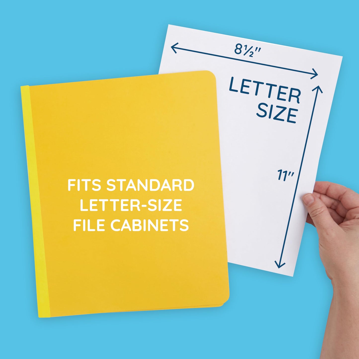 10 Blue Summit Supplies Classification Folders, 1-Divider, Letter Size, Yellow, with 2 Inch Expansions, Durable 2 Prong Design for Organizing Standard Medical Files & Office Reports, 10 Pack