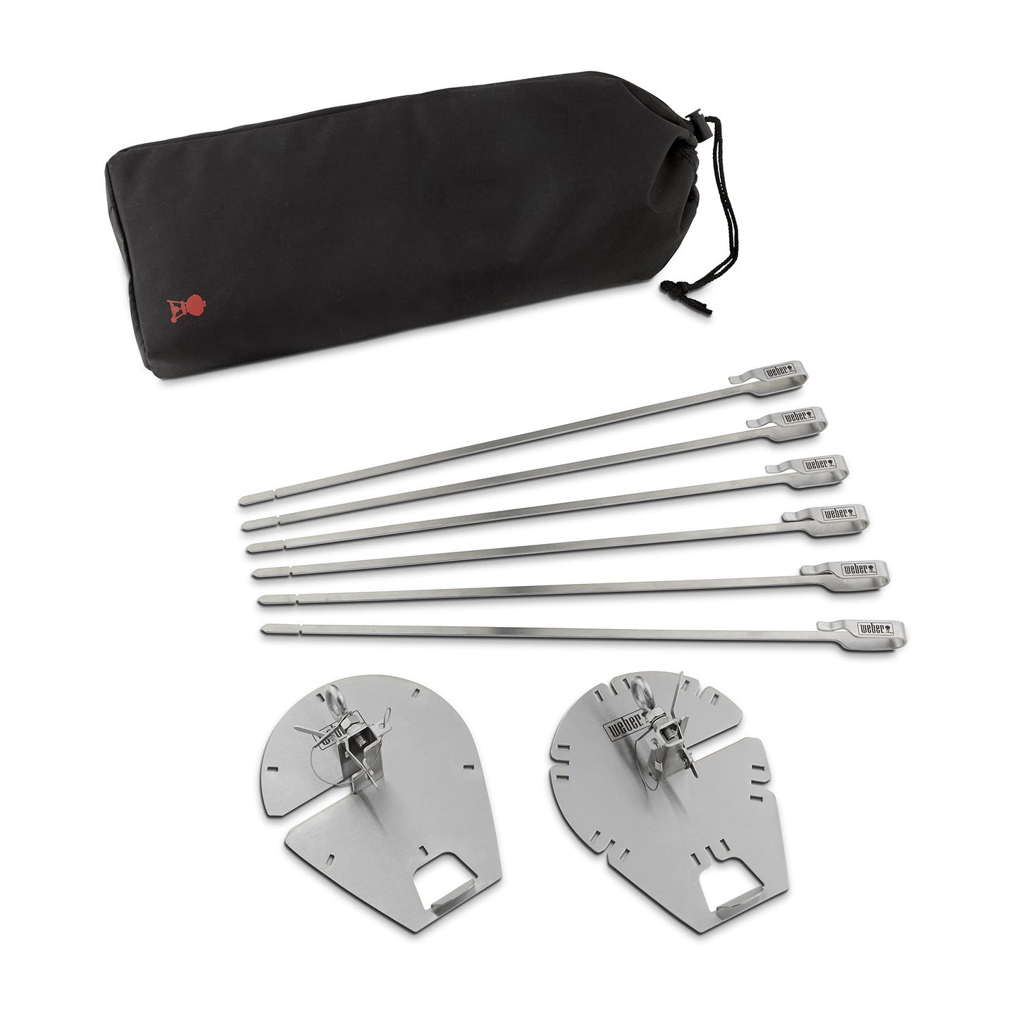 Weber Crafted Rotisserie Skewers – Stainless‑Steel 16" Skewer Set for Even Rotating & Roasting - Ideal for Kebabs and Skewers, Grill Accessory