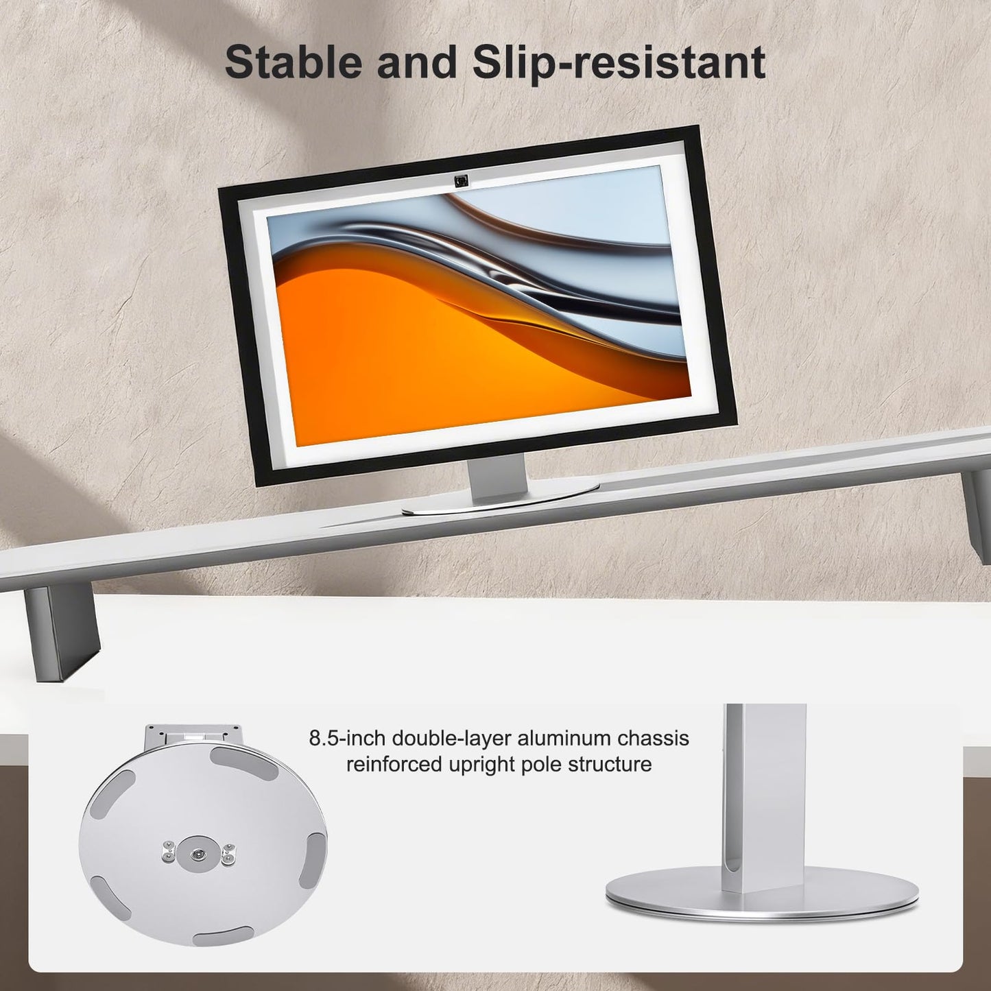 UPERGO Stand for Echo Show 21 and 15, 180° Tiltable Heavy Duty All Aluminum Base, Compatible with Smart Displays & VESA Mount Speakers, Easy Assembly