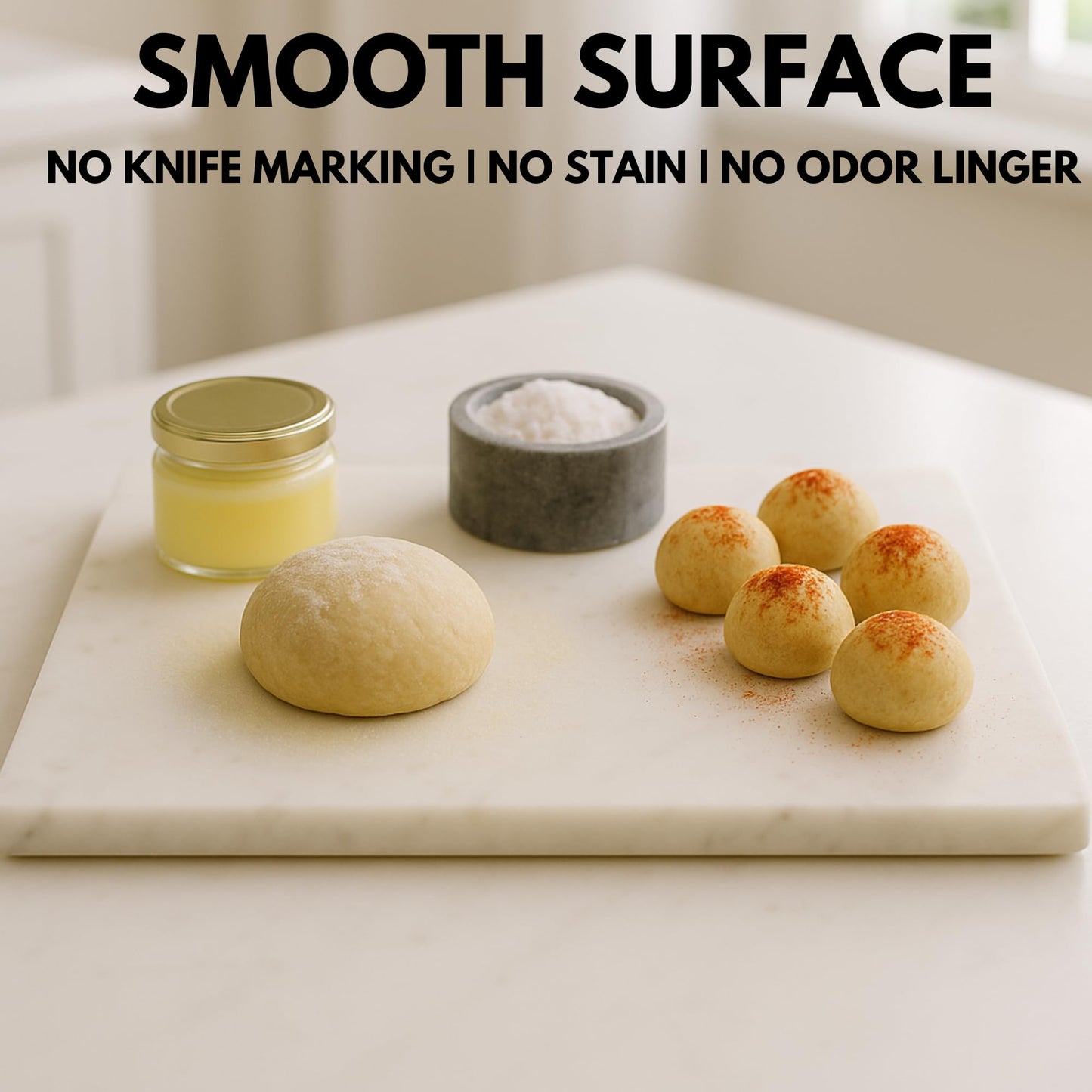 KC KULLICRAFT Marble Pastry & Cutting Board – 10x14 Inch Natural Stone Slab with Non-Slip Feet for Dough, Cheese, Baking, Serving, Charcuterie, Trivet – Easy to Clean Gift Tray.