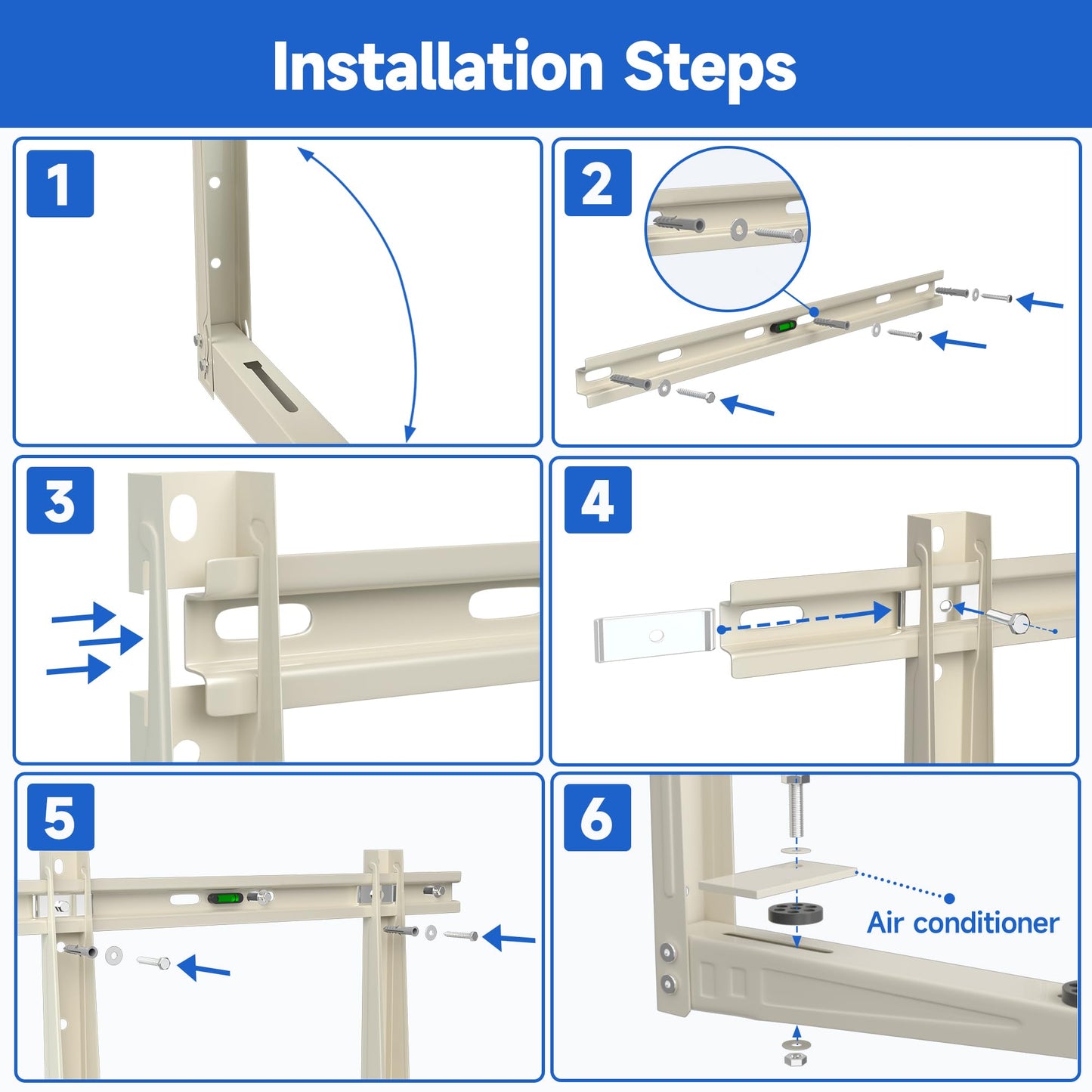 Mini Split Wall Mounting Bracket: Condenser Wall Mount Rack for 7000 9000 12000 18000 24000 30000 36000 BTU Mini Split Air Conditioner Units, Outside Split System Mount Condenser Bracket, Max 550 LBS