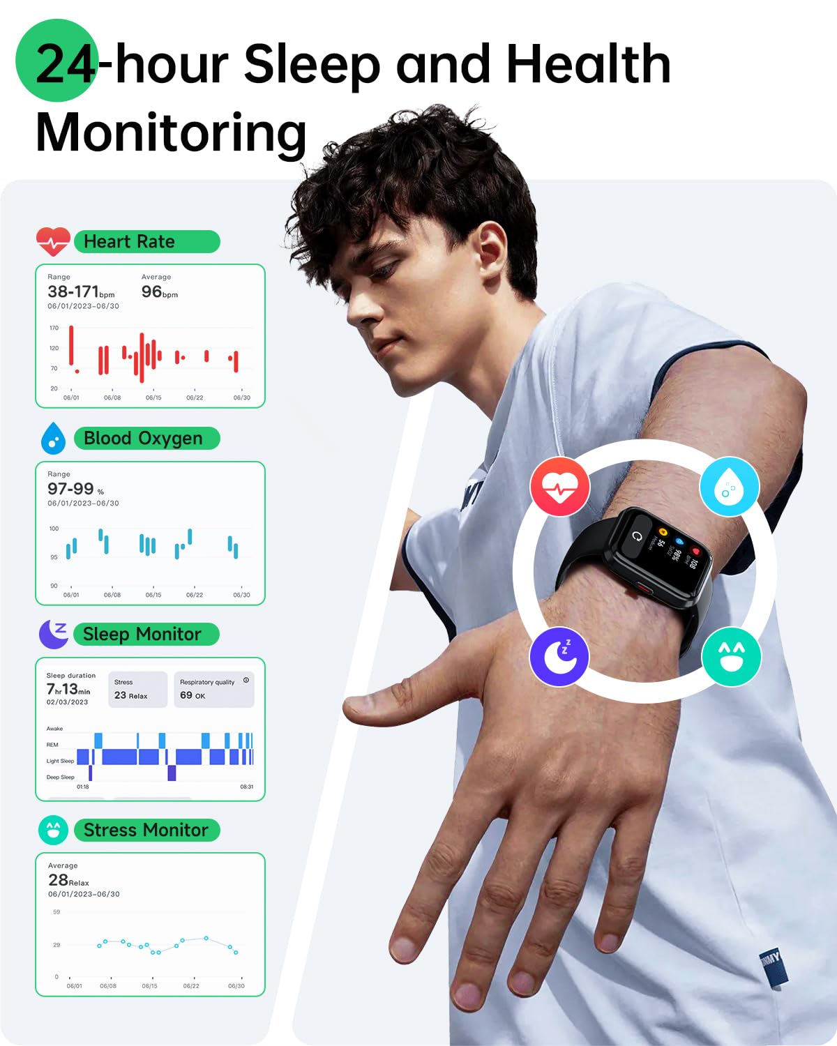 WMK Smart Watches for Women, Alexa Built-in, Answer/Make Call,1.83" Display,10 Day Battery, Heart Rate/SpO2/Sleep Monitor, 3ATM Waterproof, Compatible with iPhone/Android Fitness Tracker(2 Bands)