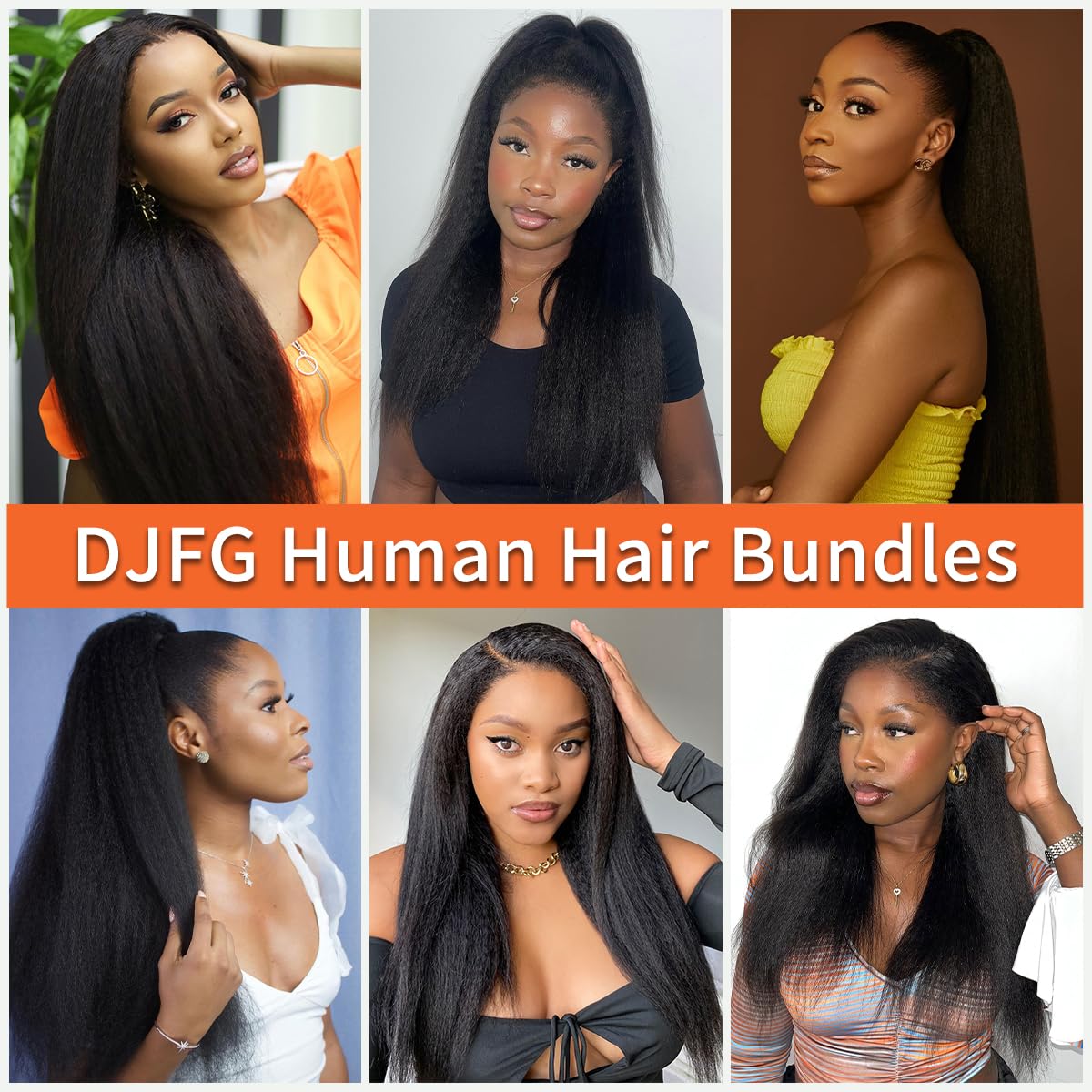 Kinky Straight Bundles Human Hair 18 20 22 Inch Yaki Straight Bundles Kinkystraight Human Hair Bundles 12A Brazilian Virgin Human Hair Bundles For Black Women Black Raw Remy Hair Extension 3 Bundles