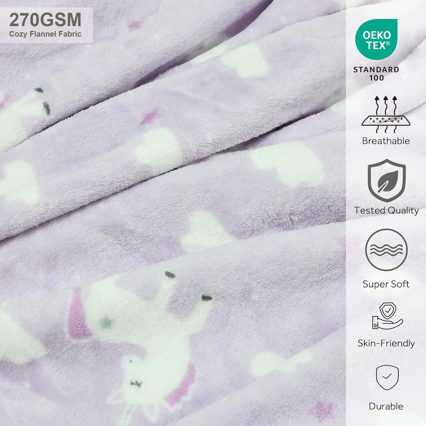 VigorSpring 3-in-1 Kids Travel Pillow and Blanket Set, Snuggle Pillow with Hand Warmer, 40x60 inches Unicorn Blanket for Girls Compact, Perfect for Travel, Camping, Home and Office