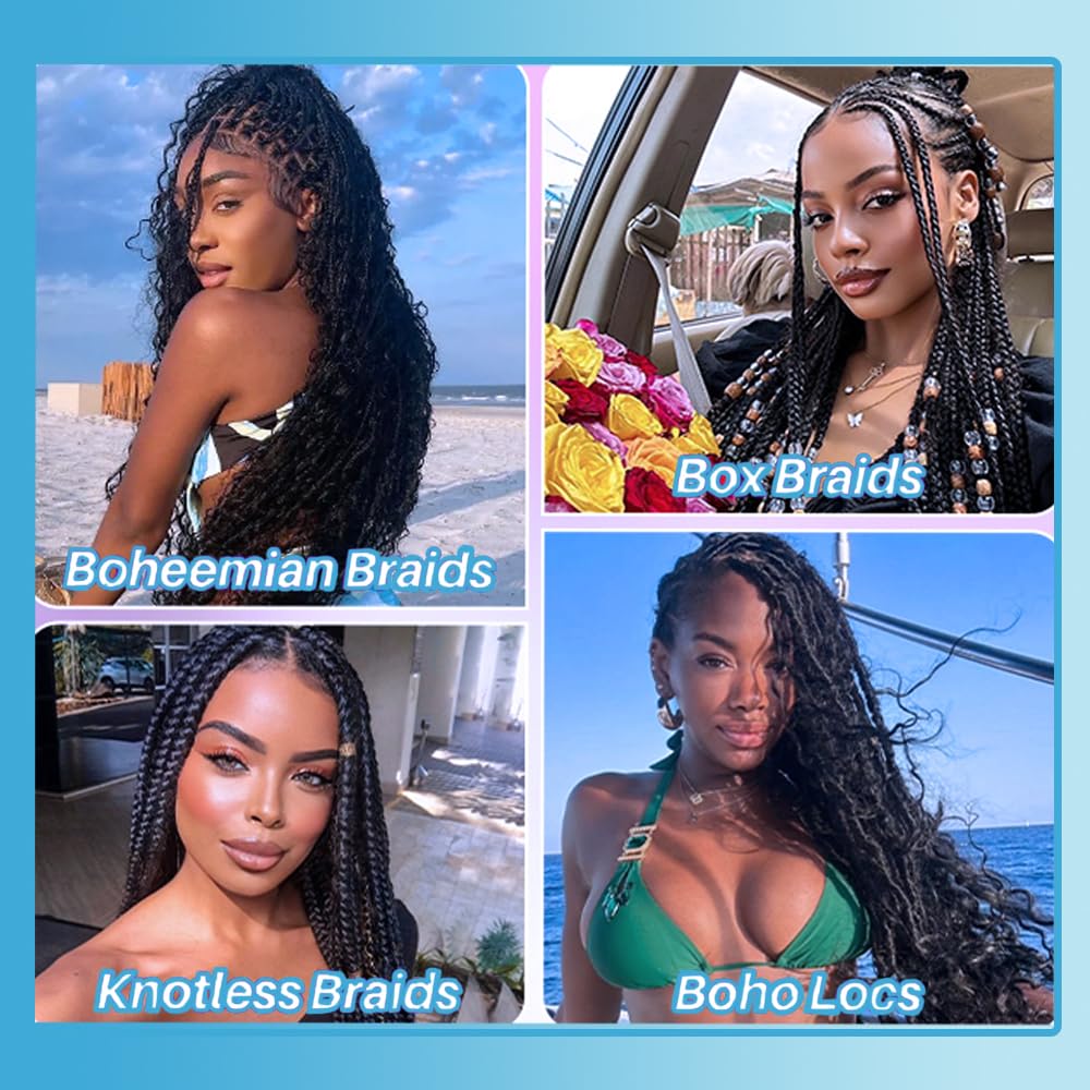 Human Braiding Hair Boho Braids Human Hair 110g 20 Inch Deep Water Wave Bulk Human Hair for Braiding No Weft Bundle 12A Brazilian Virgin Curly Hair Extensions Wet and Wavy Human Hair Braiding Hair