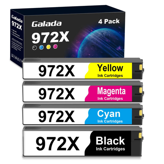 972X Ink Cartridges Remanufactured Ink Cartridge Replacement for HP 972X 972A 972 with PageWide Pro MFP 377dw 477dw 452dw 577dw 552dw 352dw 452dn 477dn Printer(4 Value Pack)