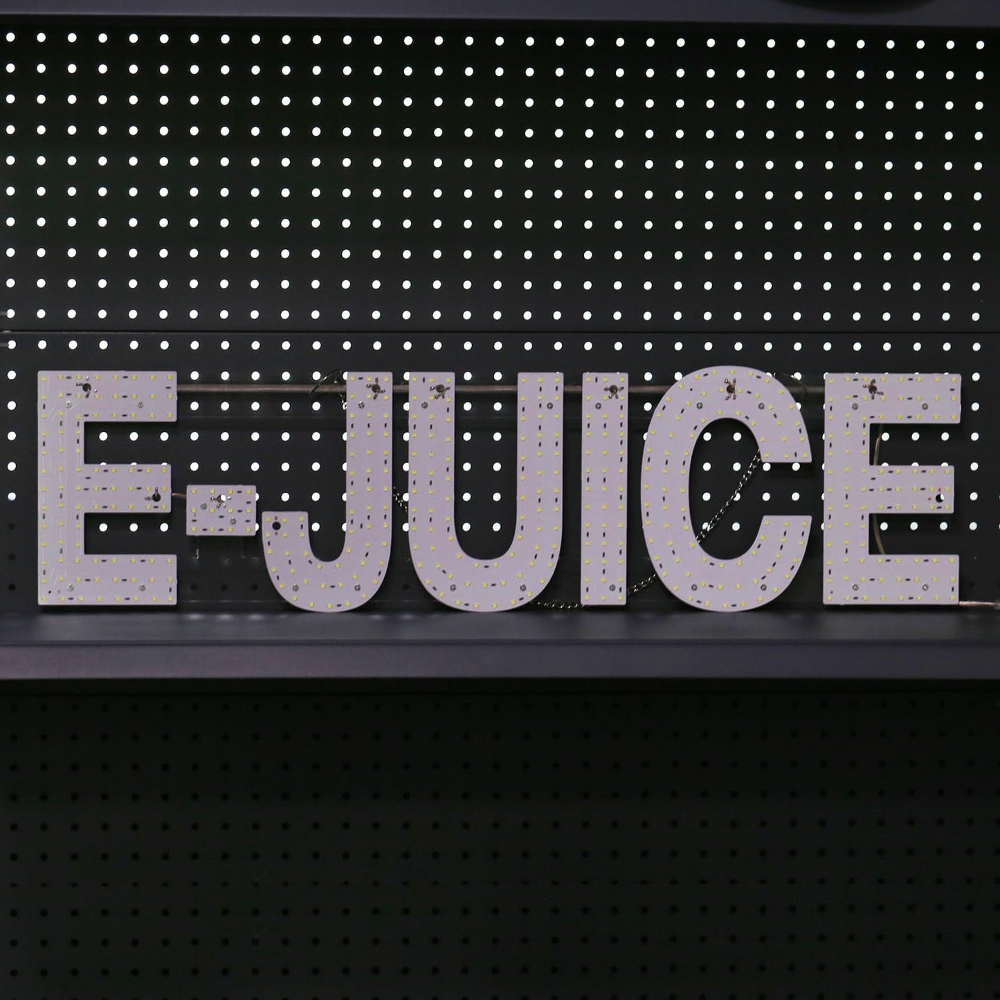 30"x10" Large LED E-JUICE Signs for Smoke Shops, Super Bright Unique Design E-JUICE Sign with Hanging Installation, High Visibility E-JUICE Sign for Stores Retail Shops Window (White)