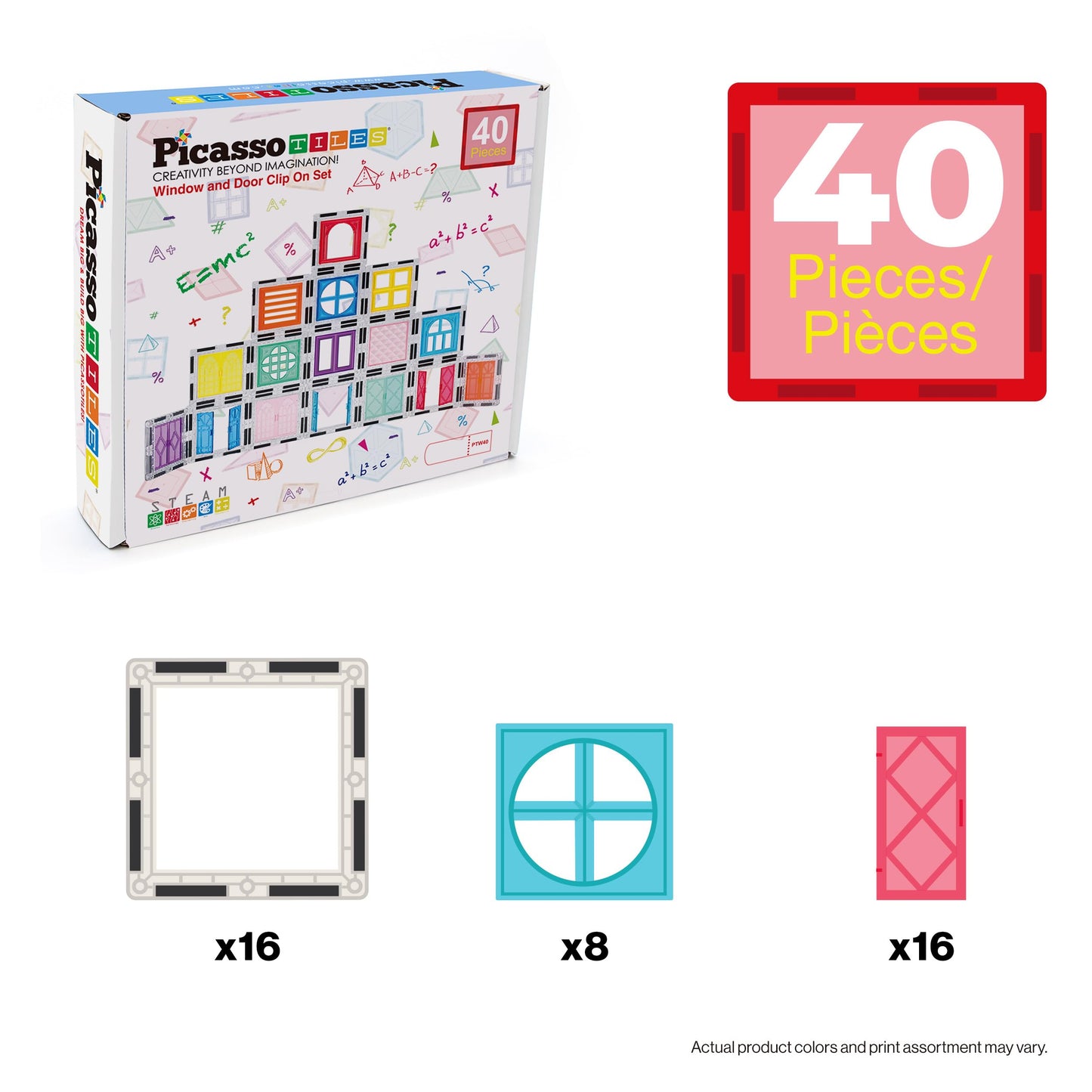PicassoTiles Magnetic Tiles Toddler Toys Magnetic Building Blocks for Kids 61 Piece STEM Educational Toys for Girls & Boys Ages 3-12 Play for Preschool Learning Stocking Stuffer