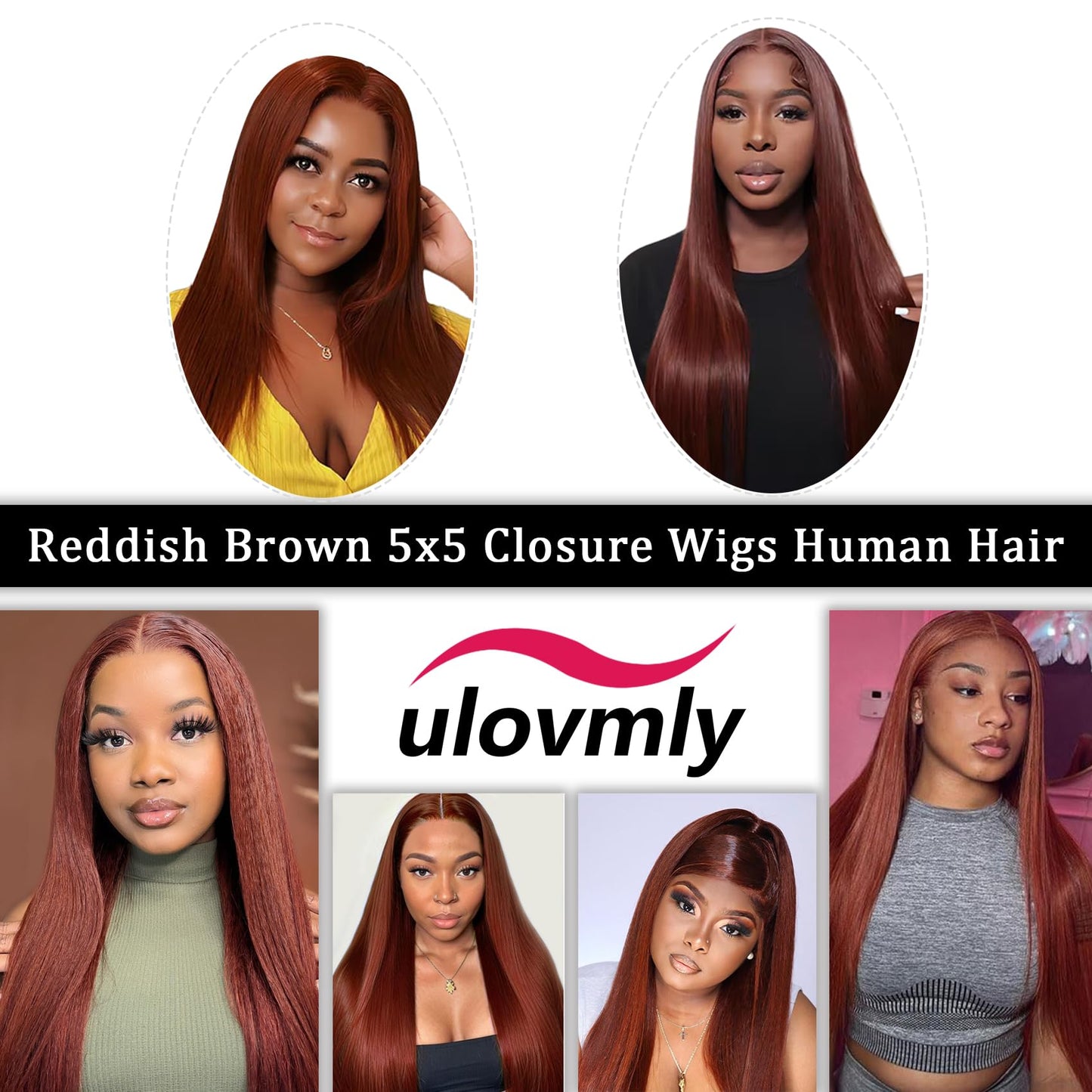 Straight 5x5 HD Lace Closure Wigs Human Hair Pre Plucked with Baby Hair 20 Inch