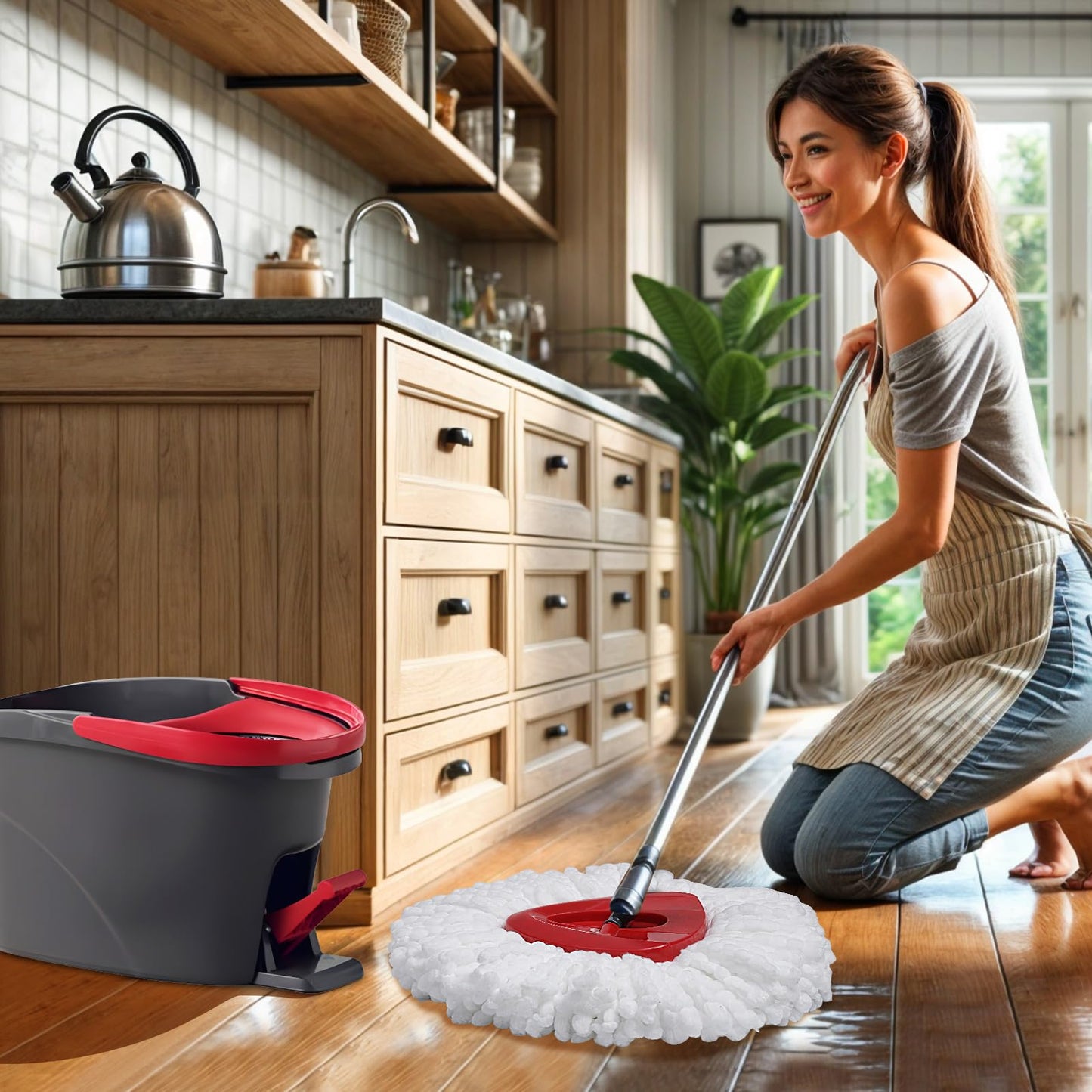 Mop Replacement Heads for O Cedar: Mop Replace Head Easy Wring Spin - Mop Heads Replacements Easy to Clean Install and Replaceable Mop Head Machine Washable (15 Pack)