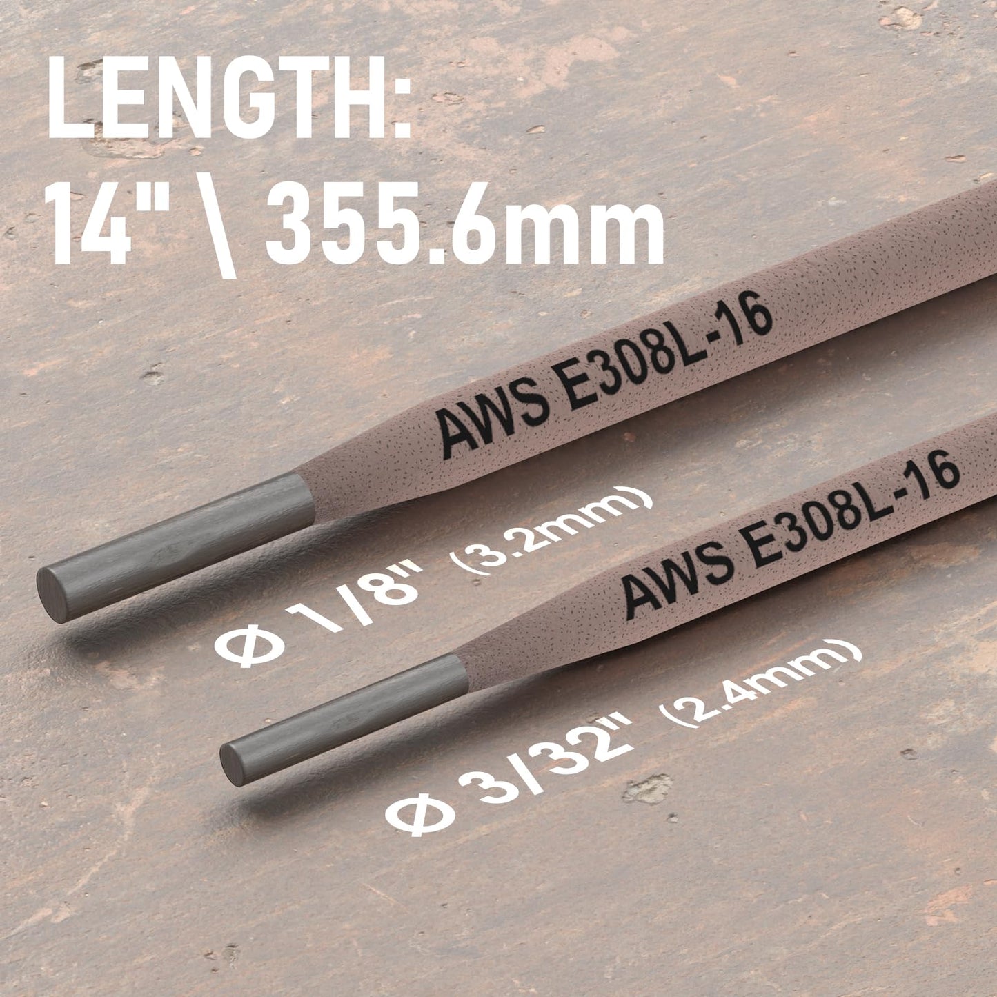 YESWELDER E308L-16 Stainless Steel Stick Electrodes, 14" x 3/32" 5LB Welding Rods