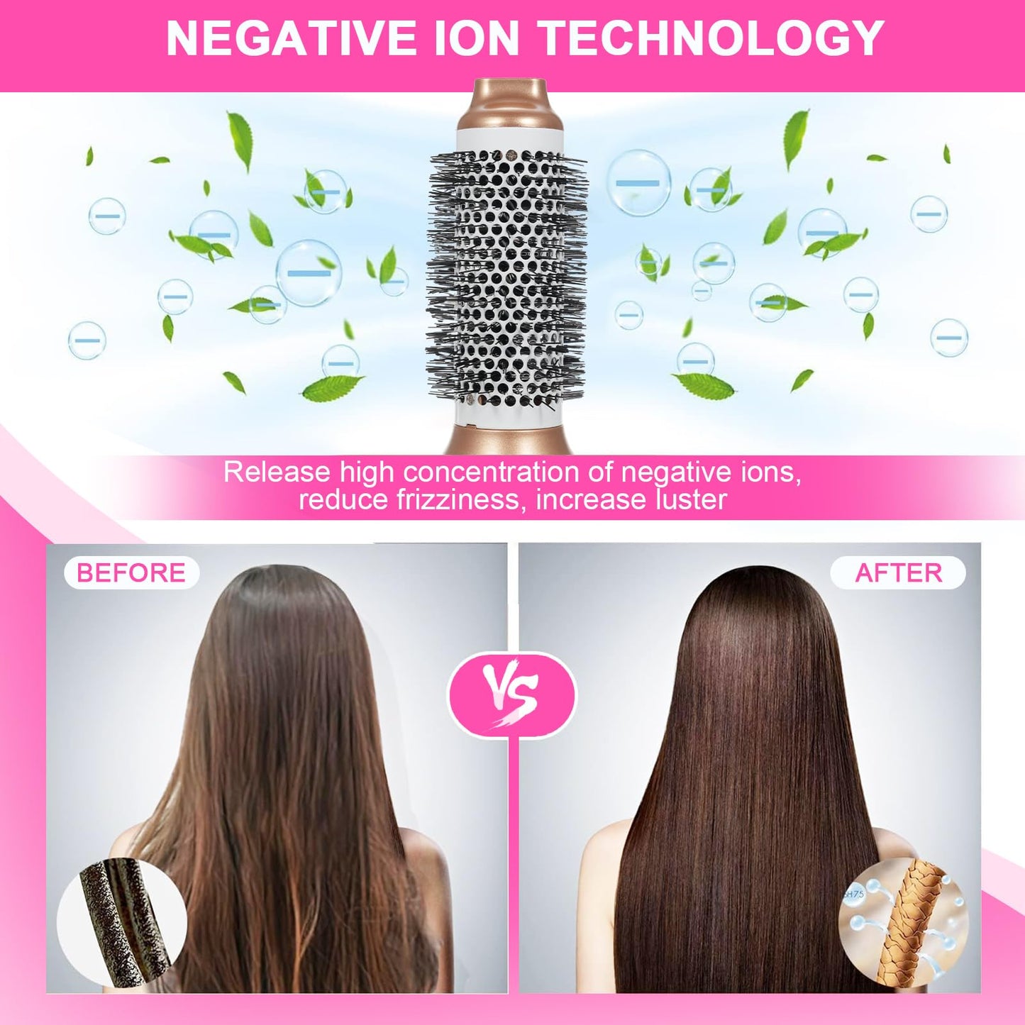 Layhou 5-in-1 Hot Air Comb Home Use Straight Hair Curly Hair Blow Dryer Comb Multi-function Hair Styling Tool