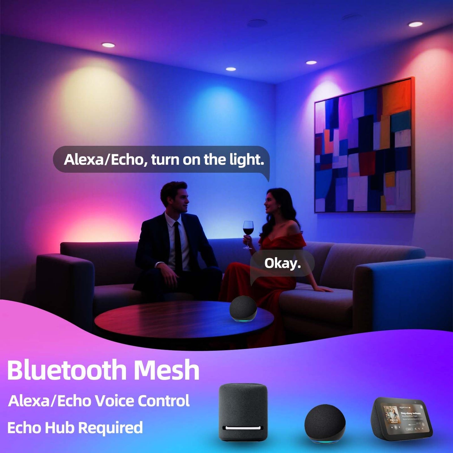 LED BR30 Alexa Flood Light Bulbs Color Changing Indoor Compatible with Alexa (12 Pack)