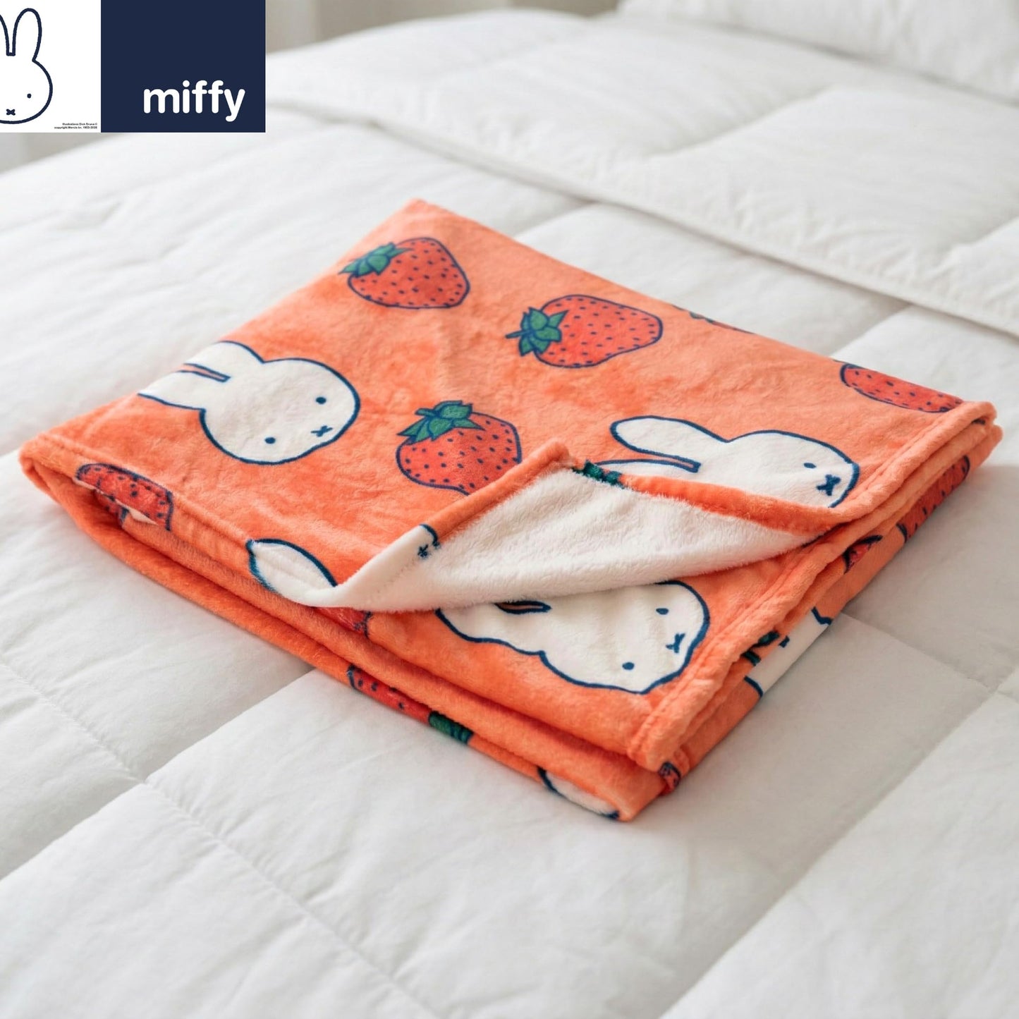 Miffy Throw Blanket 60 in x 46 in – Soft Cozy Plush for Couch, Bed & Travel, Collectible Gift (Officially Licensed Product) by Franco Collectibles®