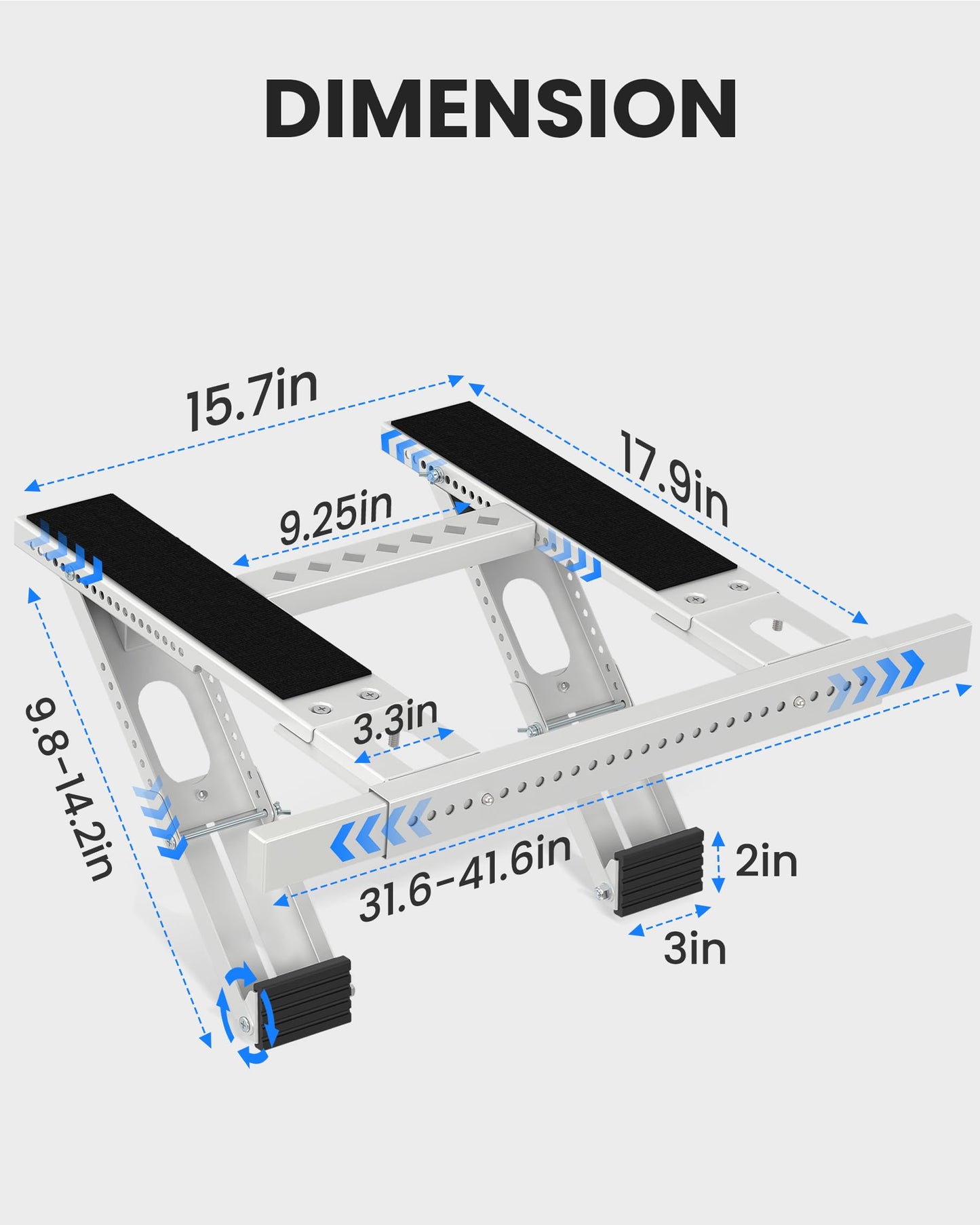 Toutgood Window AC Bracket No Drilling, Heavy Duty Drilless Window Air Conditioner Support Brackets with 2 Arms, A/C Holder for 5000 Btu to 24000 Btu Outdoor AC Window Units, Max 350 Lb Capacity