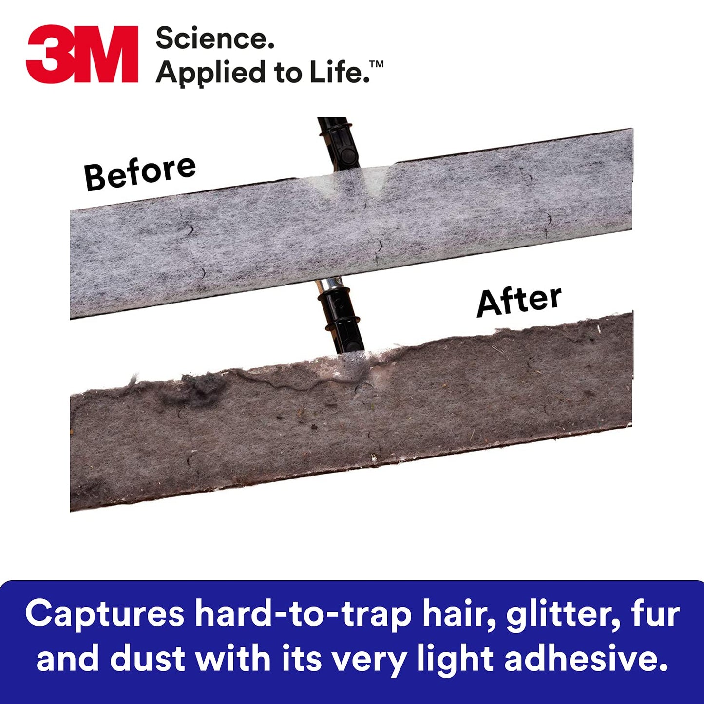 3M Easy Trap Sweep and Dust Sheets, 1 Roll of 250 8" x 6" Sheets, Disposable Easy Sweep Floor Duster, Picks Up 8x More Dirt, Dust, Sand, Hair, Works on Dry or Wet Surfaces, 55654W