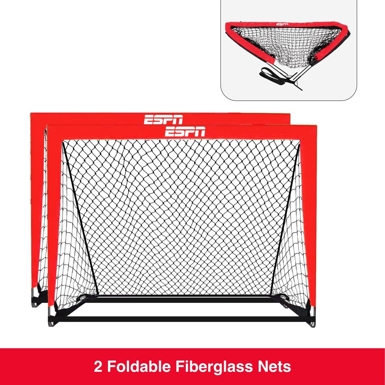 ESPN Soccer Stadium Experience for Kids Includes 2 Nets, Ball, and Youth Soccer Training Equipment, Ideal for Outdoor Games (ES-SC620)