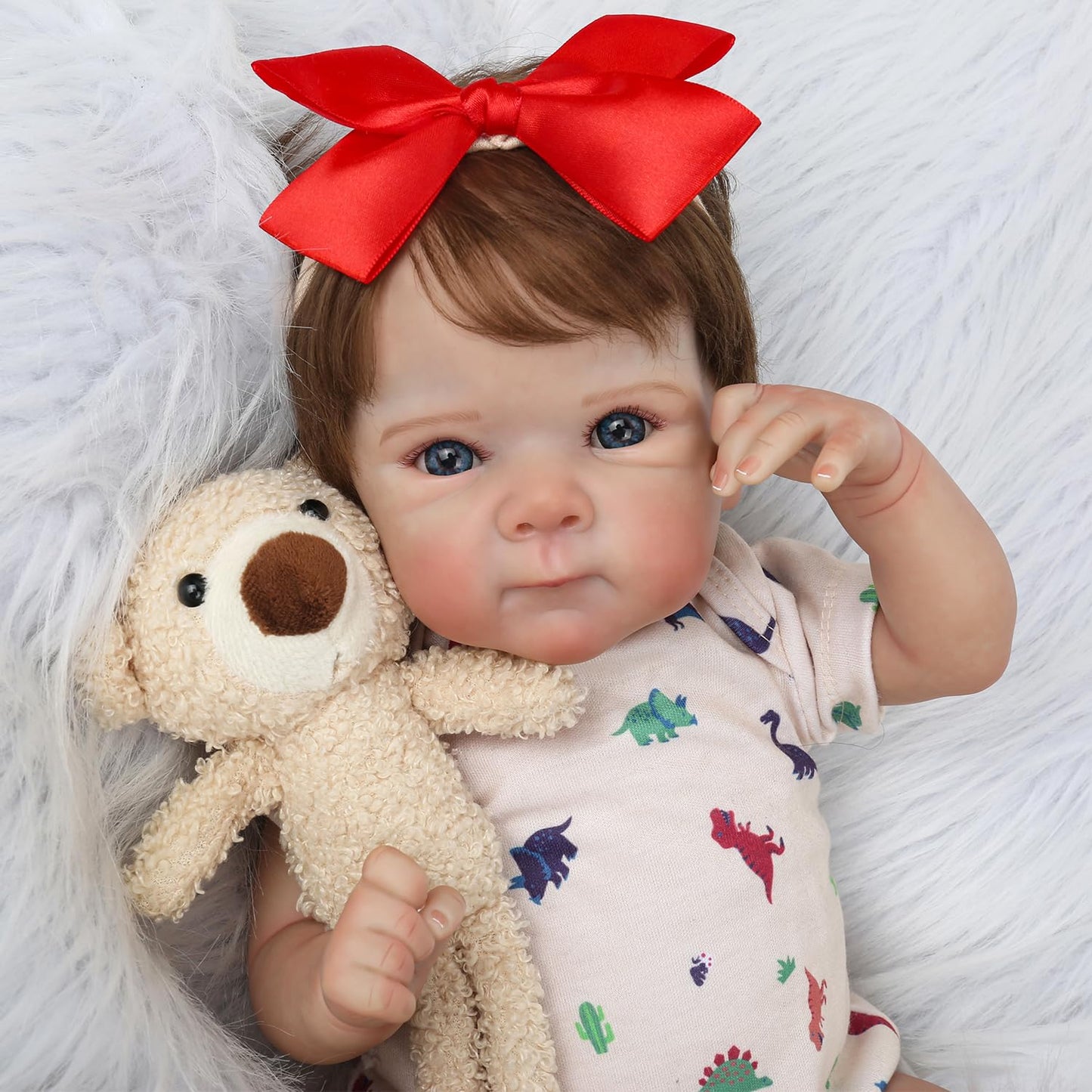 KSBD Lifelike Reborn Baby Dolls - 20 Inch Newborn Baby Doll with Realistic Veins, Handmade Reborn Doll with Weighted Soft Cloth Body, Real Life Baby Dolls Girl Gift for Kids Age 3+