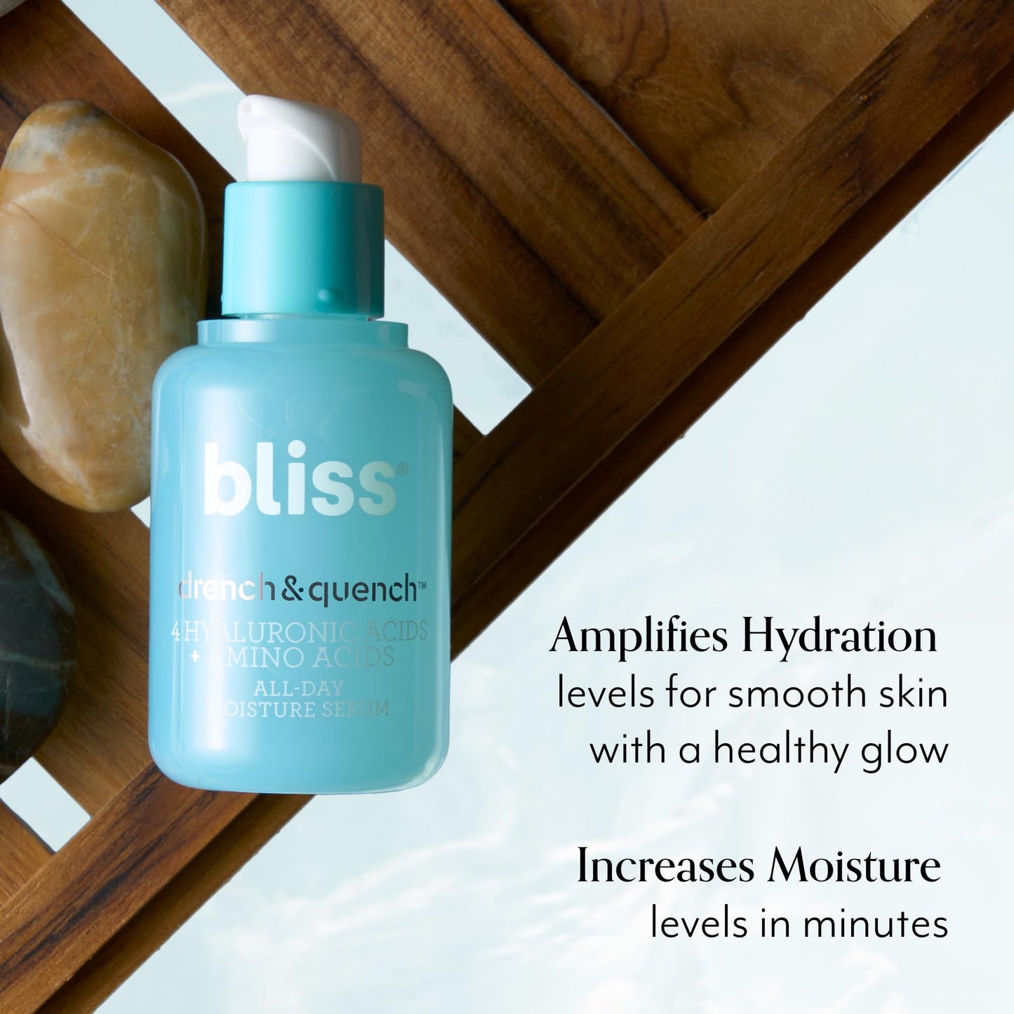 Bliss Drench & Quench Hydrating Duo: Serum + Moisturizer with 4 Types of Hyaluronic Acid for Intense Hydration - Lightweight, For All Skin Types - Clean, Vegan, Cruelty-Free