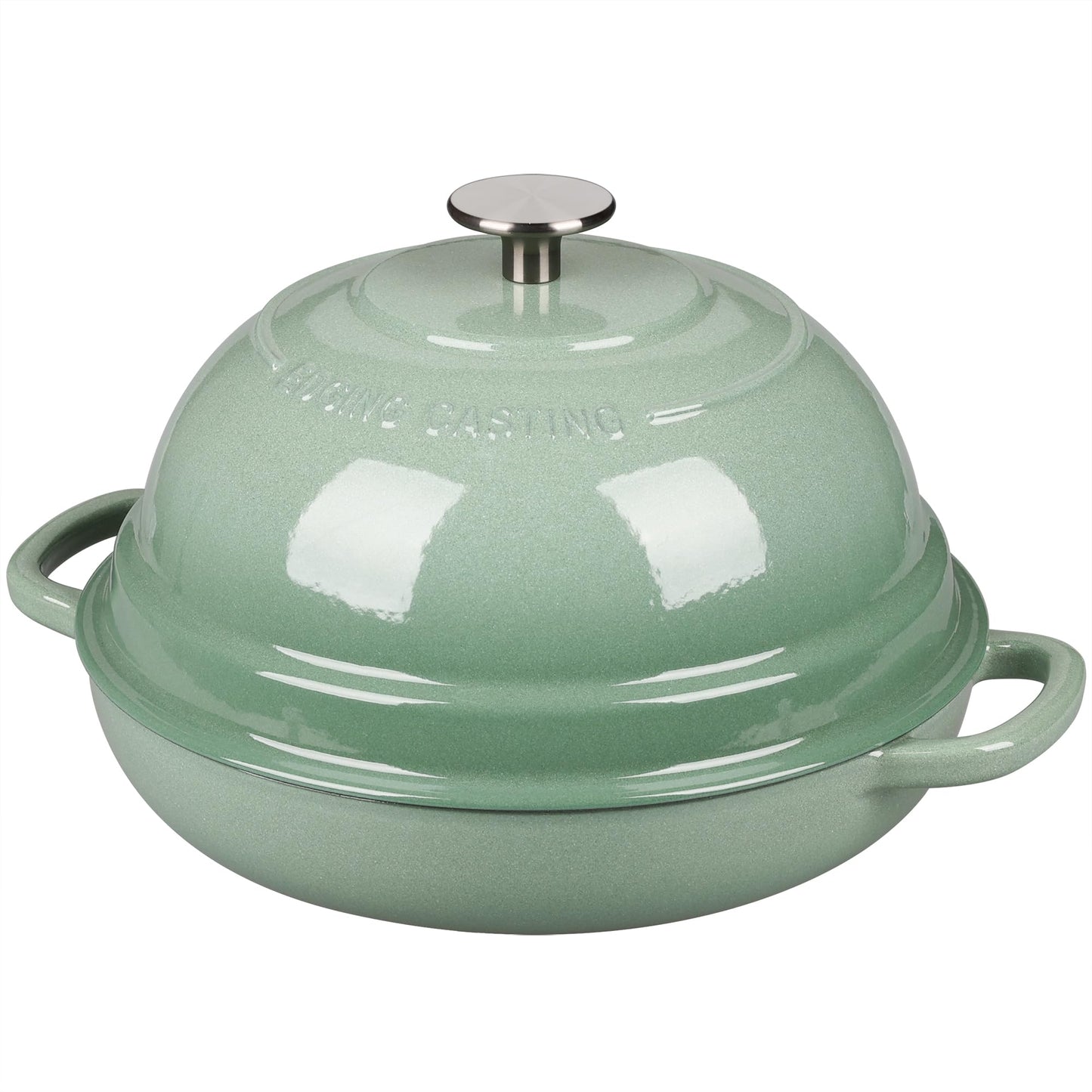 EDGING CASTING Enameled Cast Iron Dutch Oven Pot with Lid, Round Bread Oven for Homemade Sourdough Bread Baking, 6 Quart, Sage Green