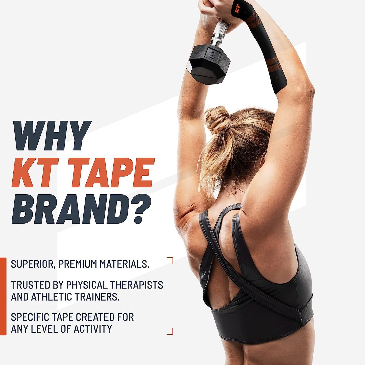 KT Tape, PRO Synthetic Elastic Kinesiology Athletic Tape, 150 Count, 10" Precut Strips, Black
