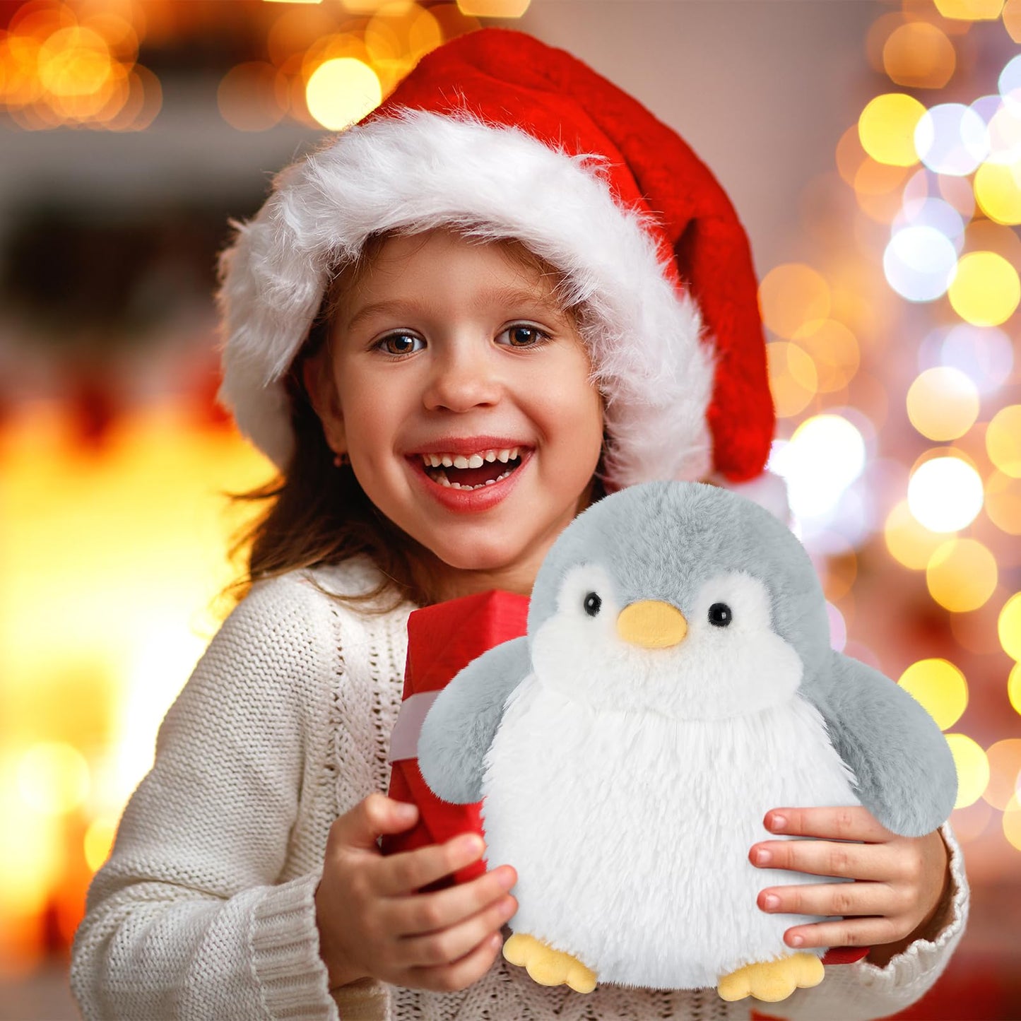 SuzziPals Heatable & Coolable Stuffed Penguin Plush, Microwavable Stuffed Animal Heating Pad for Cramps & Pain Relief, Cute Plushies Toys Penguin Stuffed Animal, Gifts for Girls & Boys
