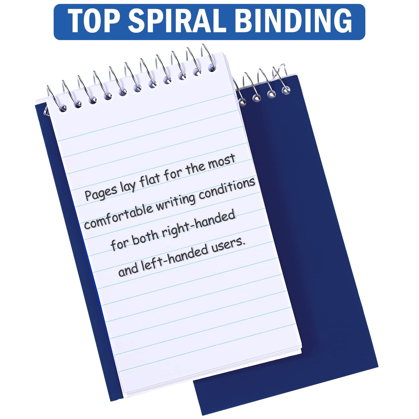 Teling 50 Pcs Spiral Memo Pads Bulk, 3x5 Inch Small Note Pads, Pocket Notebooks with 75 Sheets College Ruled Lined Paper, Top Bound Mini Spiral Notepad for Back to School Gifts Office Home Supplies