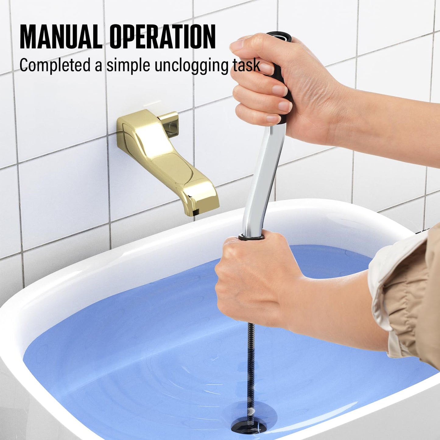 POPULO 25FT Replaceable Cable, Compatible with POPULO Electric Drain Auger(CADL-2004, PEDC-23), Supports Manual Operation.