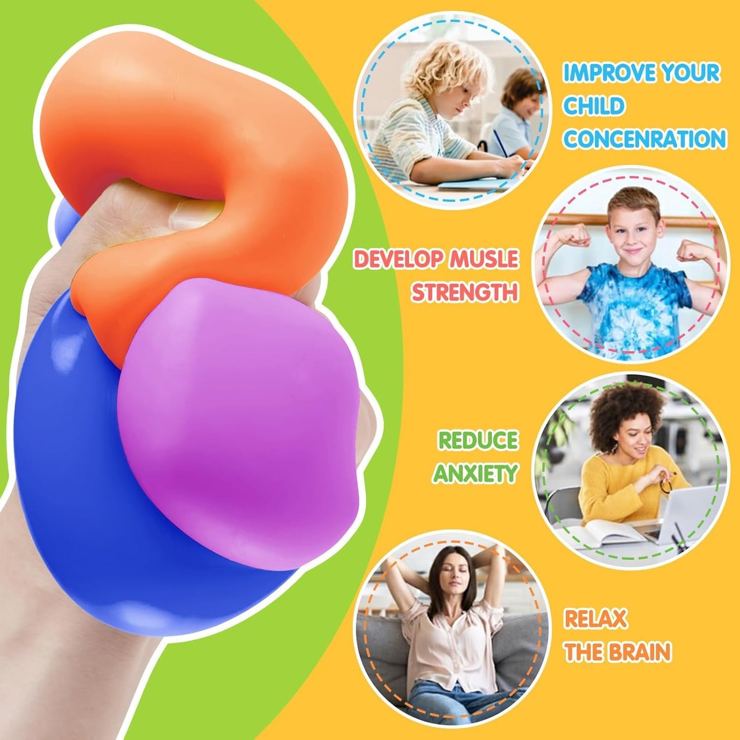 40pcs Stress Balls for Kids-Squishy Cube Stress Balls Bulk-Treasure Box-Fidgets Prizes Bulk-Sensory Fidgets Toys for Adults -Classroom Prize-Goodie Bag Stuffers, Sensory Toys for Autistic Autism