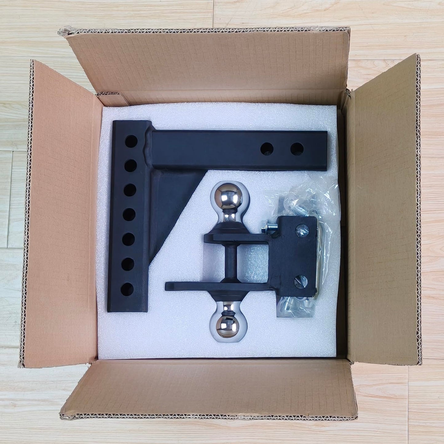 REDTEE Multi-Purpose Adjustable ATV/UTV Trailer Hitch Ball Mount with 2-Inch Receiver, 1-7/8 & 2-Inch Dual Ball Tow Hitch, Includes Pin & Clip, Fits 5/8-Inch Clevis Pin, Matte Black