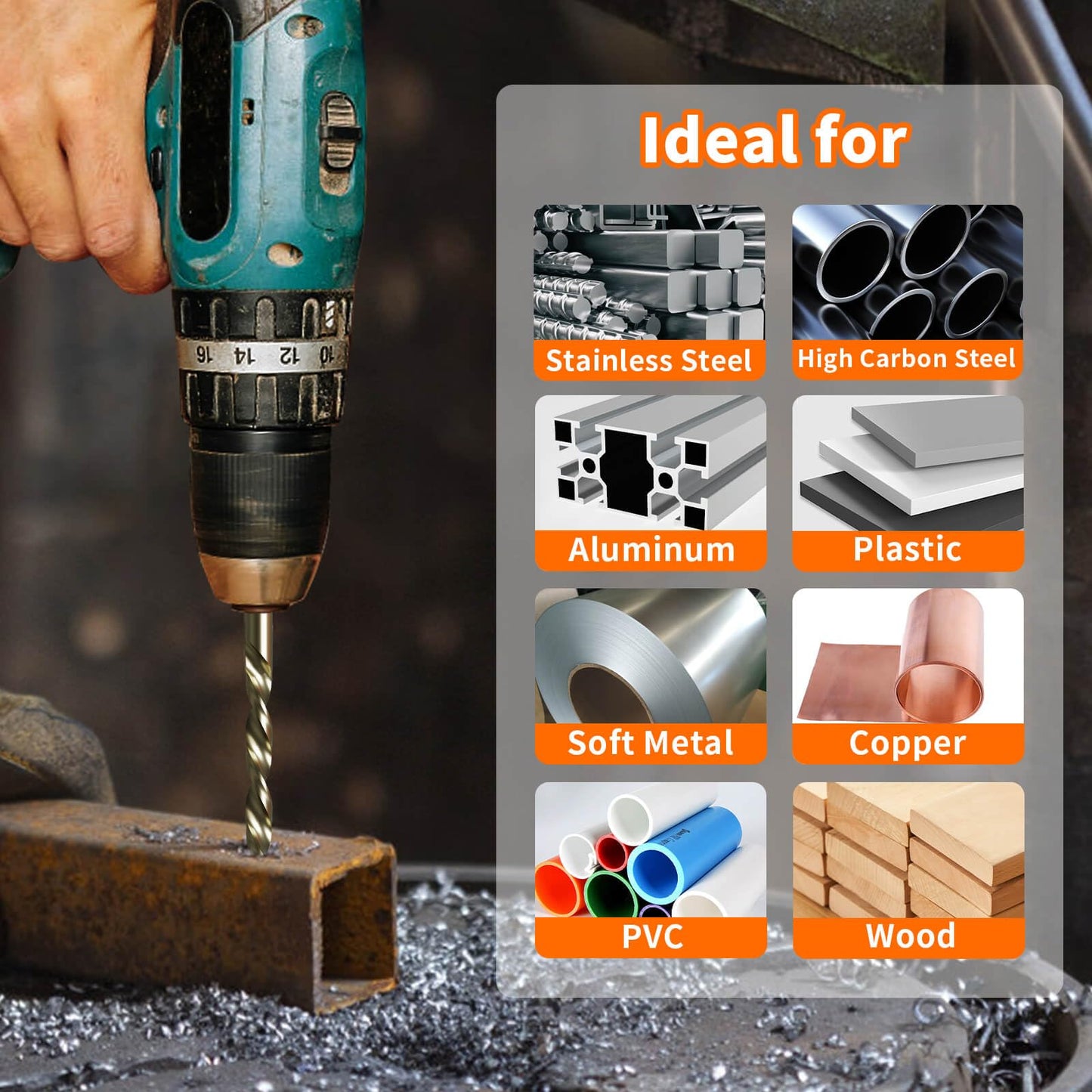 ENERTWIST Cobalt Drill Bit Set, 99Pcs HSS Twist Jobber Drill Bits,135° M35 Metric Drill Bits for Hardened Metal, Stainless Steel, Cast Iron, Wood and Plastics with Metal Index Storage Case(1.5mm-10mm)