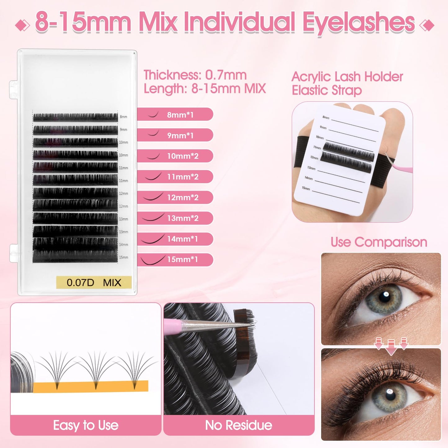 Sublaga 484 Pcs Lash Extension Kit for Beginners, Professional Eye Lashes Extension Kit