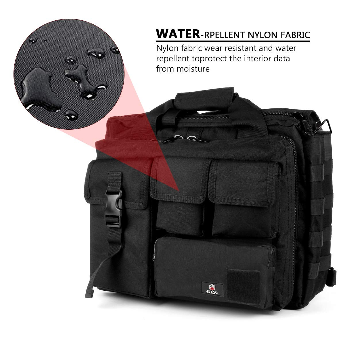 Tactical Briefcase, GES 15.6 Inch Men's Messenger Bag Military Briefcase for Men