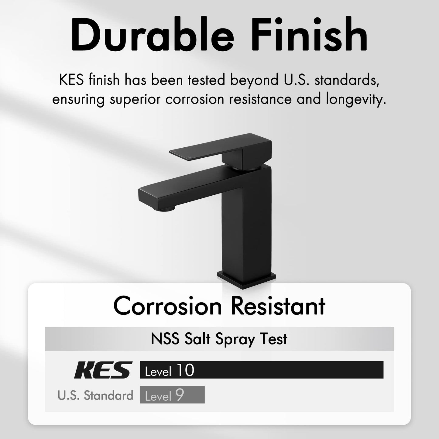 KES Black Bathroom Faucet & Bathroom Sink Drain with Overflow, cUPC Certified Vanity Single Hole Faucet with Pop Up Drain Stopper Rustproof Matte Black, L3156ALFF12-BK-C3