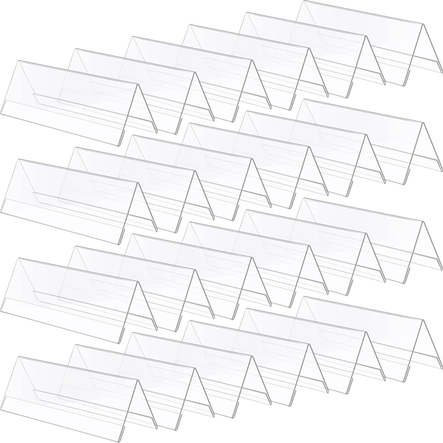 24 Pack Clear Plastic Name Plates for Desk 8.5 x 3 Acrylic Wall Name Plate Holder Desk Sign Frame for Table Display Blank Nameplate for Office Business Conference Meetingroom Student School Classroom