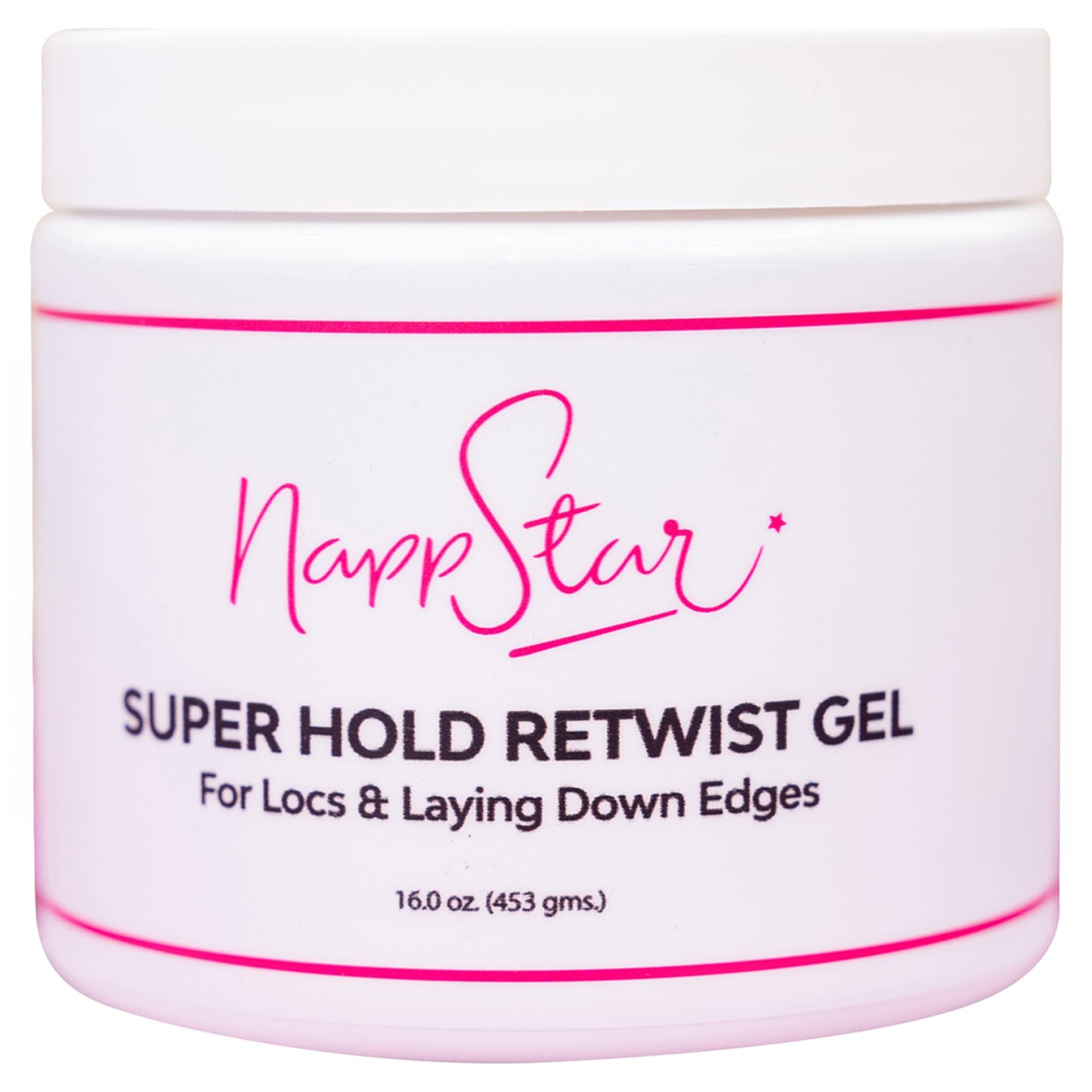NappStar Super Hold Retwist Gel, Strong Hold for Locs and Edges, Non-Flaking, 16 Fl Oz