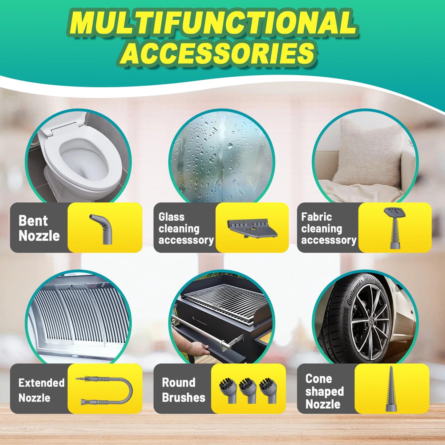 Multi-Surface Handheld Pressurized Steam Cleaner with 13 PCS Accessory ，Portable Steamer for Cleaning, Multipurpose Steam Cleaner for Home/Car/Bathroom/Grease/Upholstery/Floor/Grout and More (White)