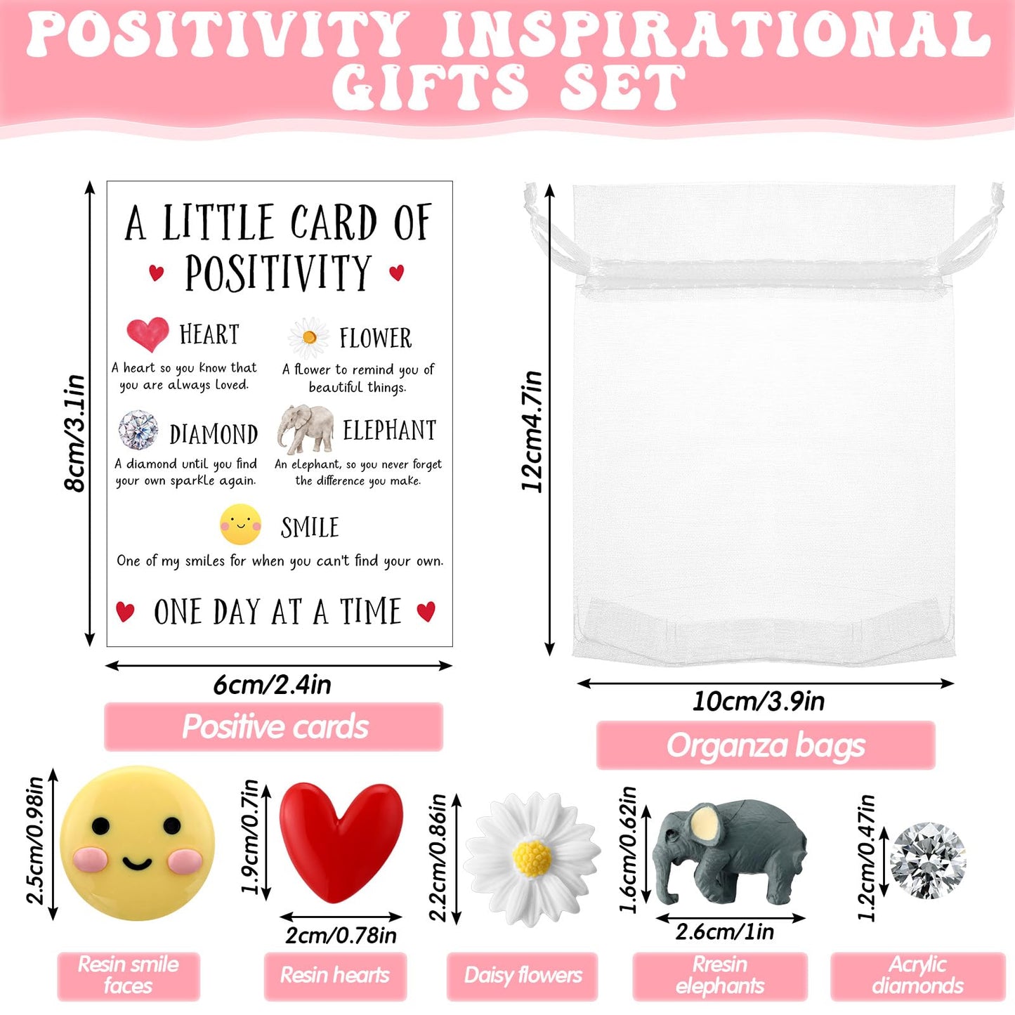 Lincia 40 Set Graduation End of Year Teacher Gift Father Day Bulk Gifts Emotional Positivity Support Inspirational Card Pocket Resin Mini Ornament for Appreciation Staff Employee Coworker (Cute)