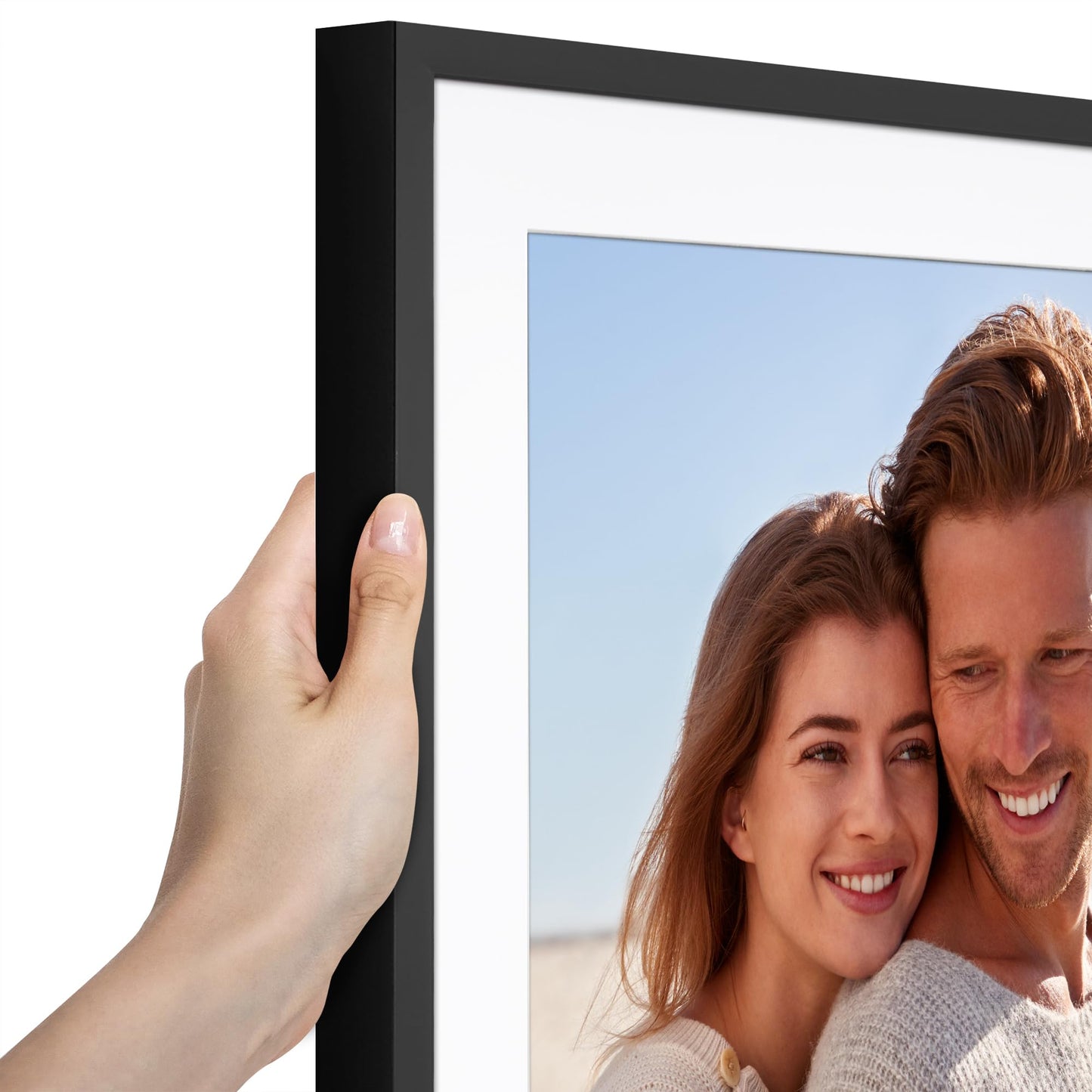 Americanflat 20x28 Picture Frame with Polished Plexiglass - Use as 16x24 Frame with Mat or Display 20x28 Photo Without Mat - Soho Collection - Deep Molding Picture Frames for Wall Display - Black