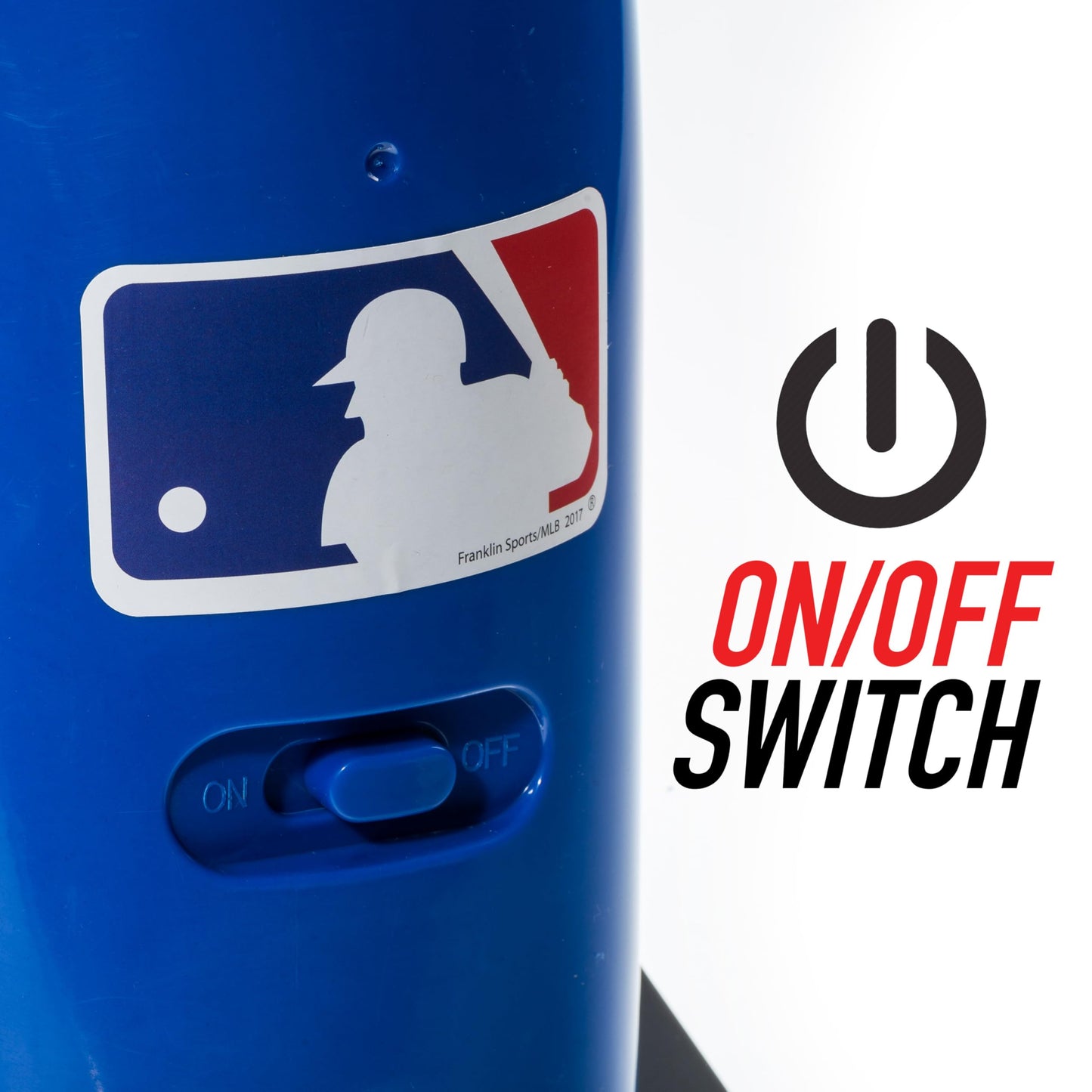 Franklin Sports MLB Kids Teeball Pitching Machine - Pop Rocket - Youth Teeball and Baseball Practice - Includes 5 Plastic Baseballs & Baseball Bat