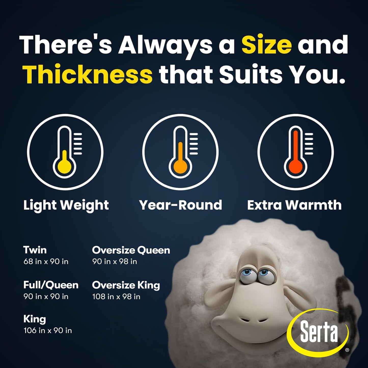 Serta Goose Feathers Down Fiber Comforter Queen Size Duvet Insert,100% Cotton Cover,Hotel Luxury Hypoallergenic Comforter 58oz All Season Medium Warmth 90 x 90 in White