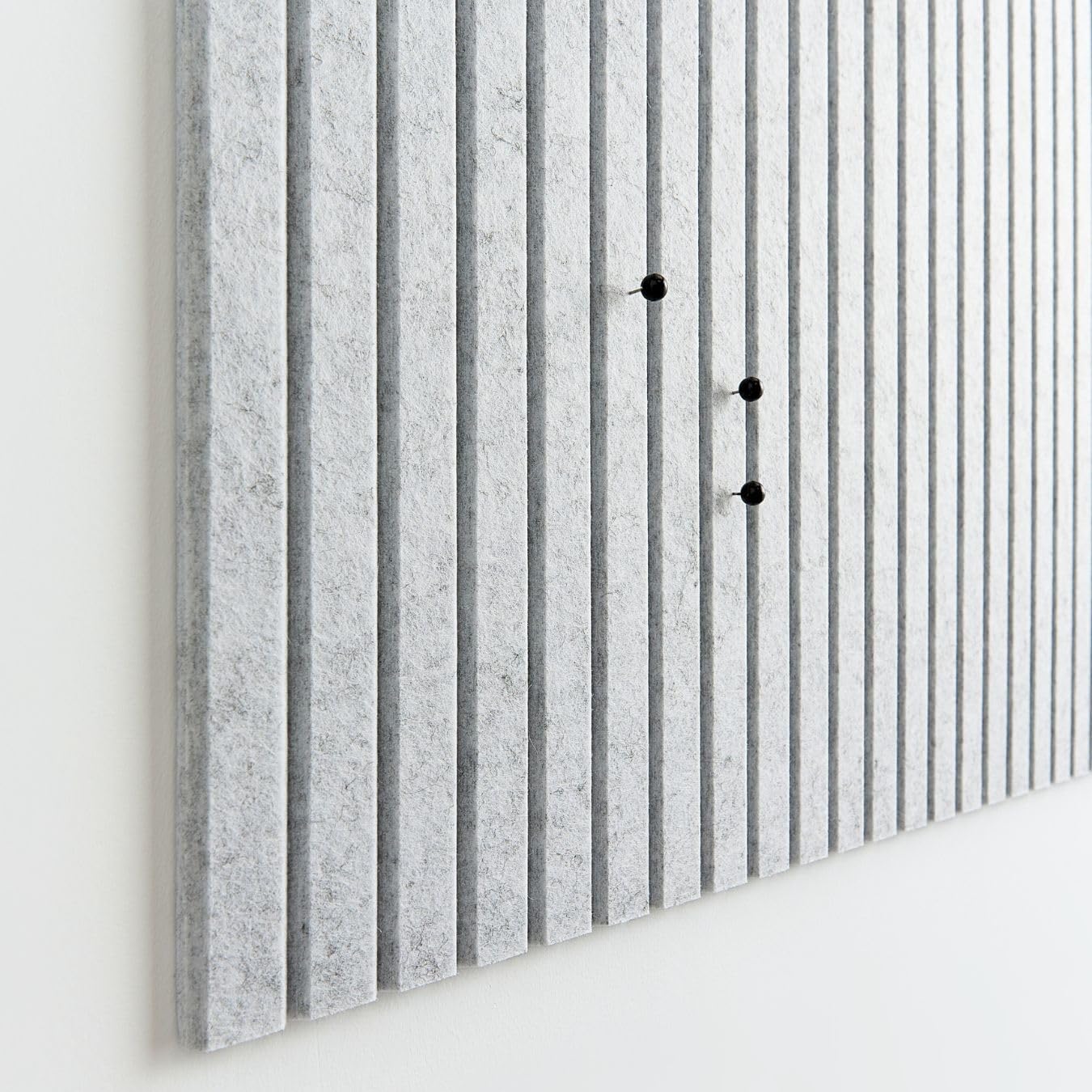 VIVELDA Large Cork Board for Office Black Felt Board Alternative - Slat Wall Paneling, Felt bulletin board tiles for office wall decor, Push pin board Wall organizer for office -12-Pack (Marble White)