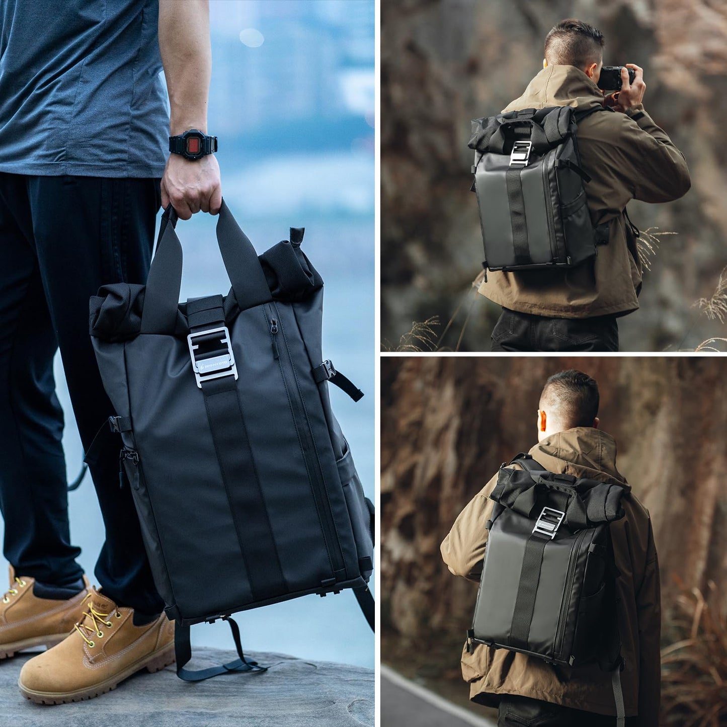 Besnfoto Camera Backpack Waterproof Camera Bag for Photographer DSLR SLR Mirrorless with Laptop Compartment and Rain Cover