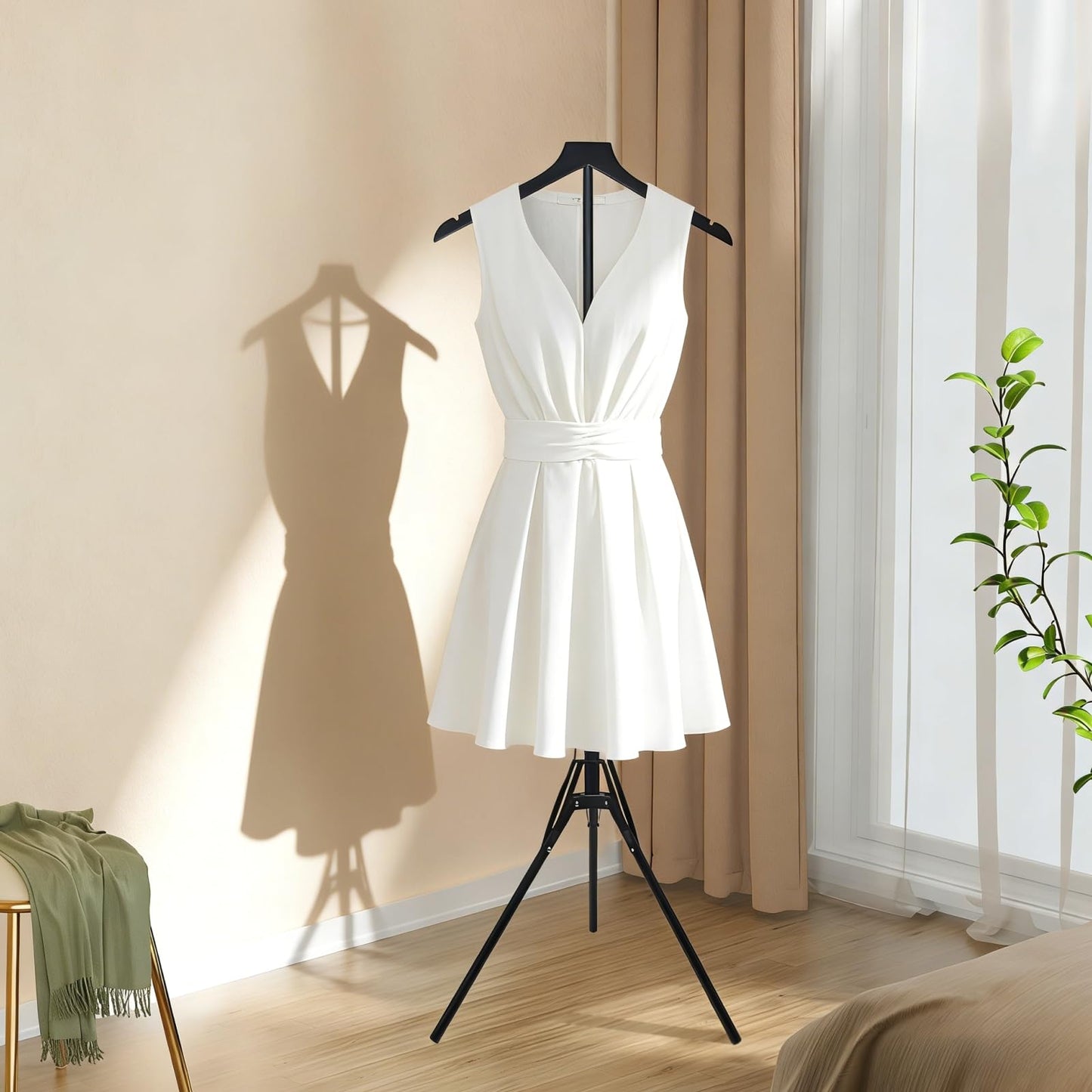 2 Pack Adjustable Shirt Display Stand 32-63 Inch, Foldable Metal Mannequin Torso Rack w Sturdy Tripod Base for Dress, Garment,Jacket Coat Portable Display for Retail Store,Vendors,Trade Shows,Home